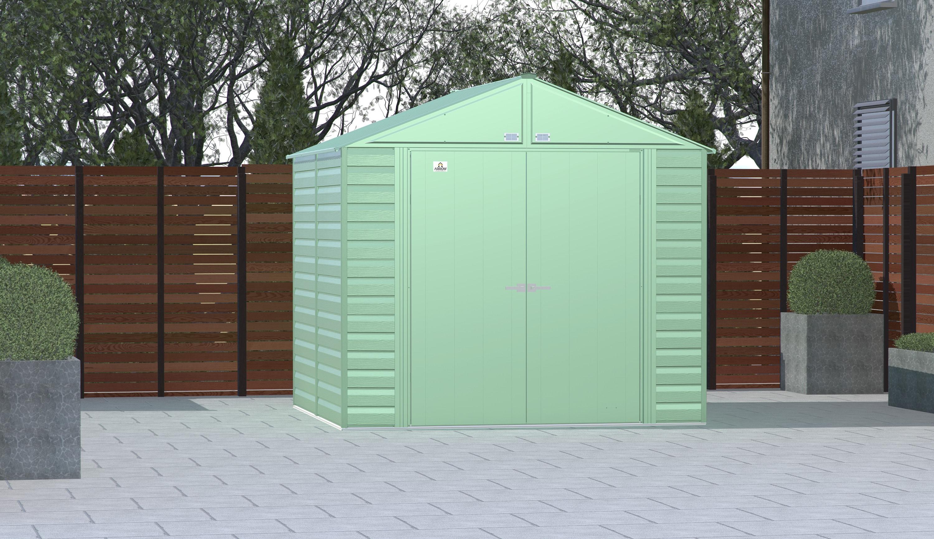 8 ft. W x 8 ft. D Galvanized Steel Storage Shed