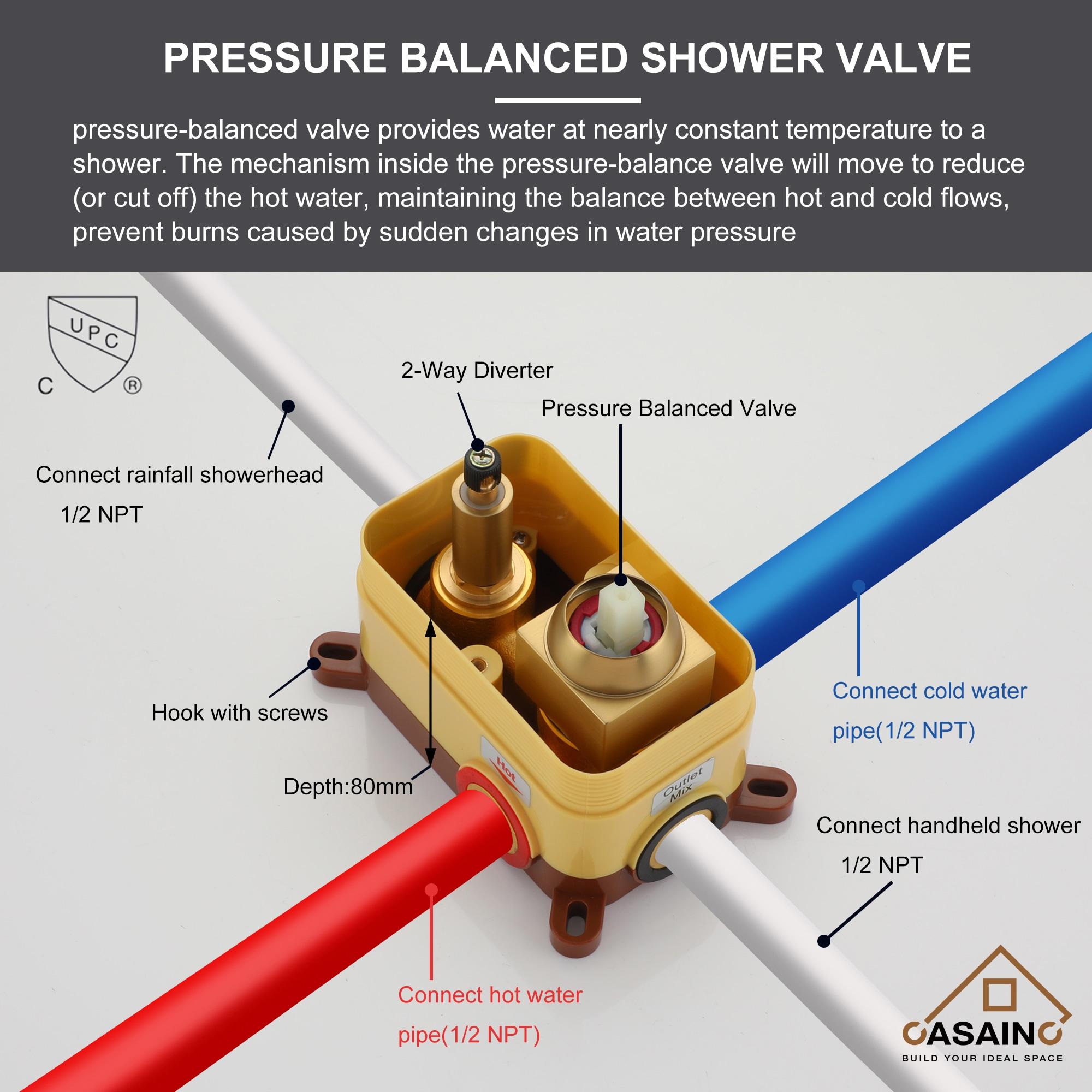 CASAINC OY-98B1202-BN All-In-One Kit with Rough in-Valve