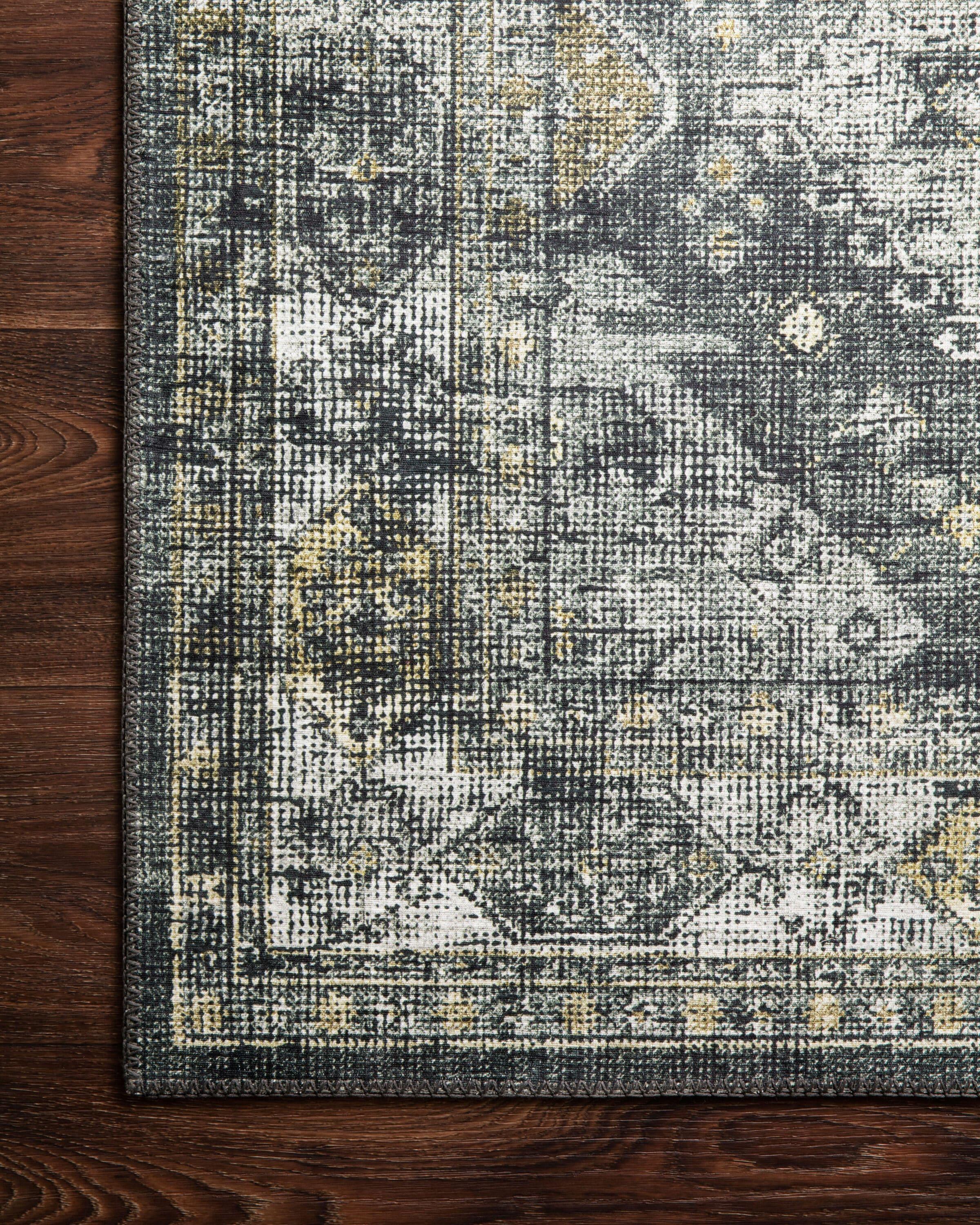Graphite and Silver Hand-Knotted Oriental Rectangular Rug