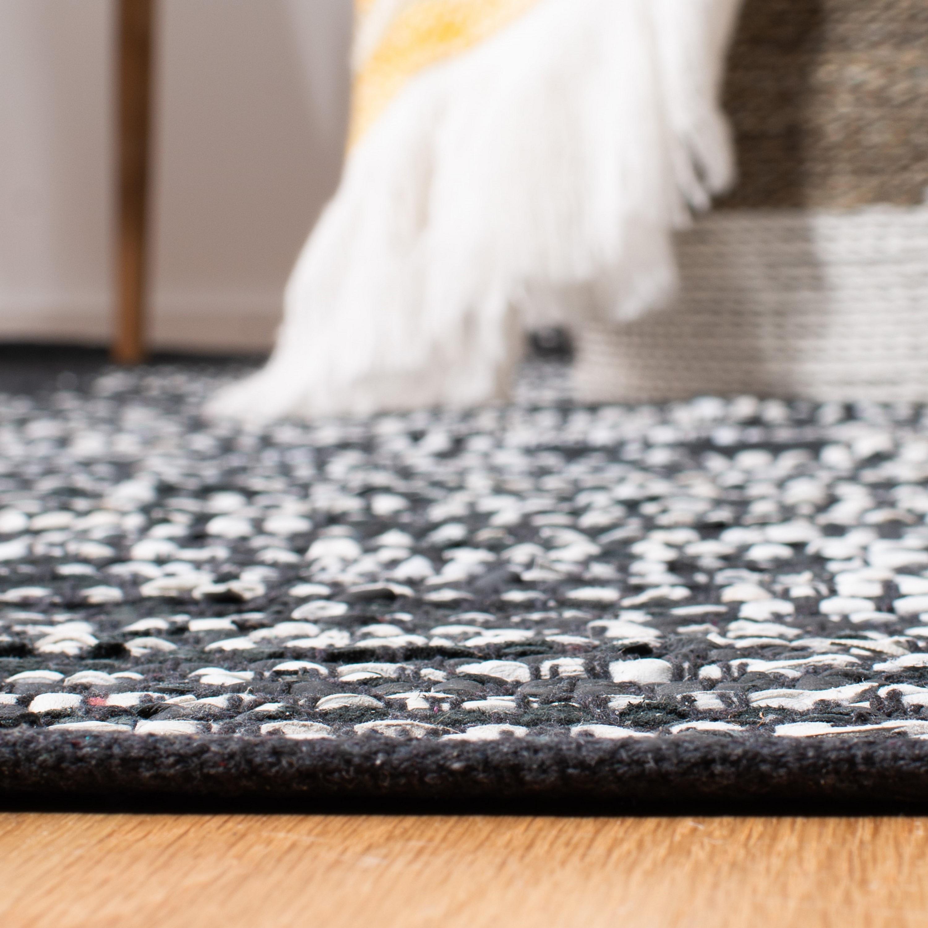 Vintage Leather VTL388 Hand Woven Indoor Area Rug - Light Grey/Black - 6'x9' - Safavieh