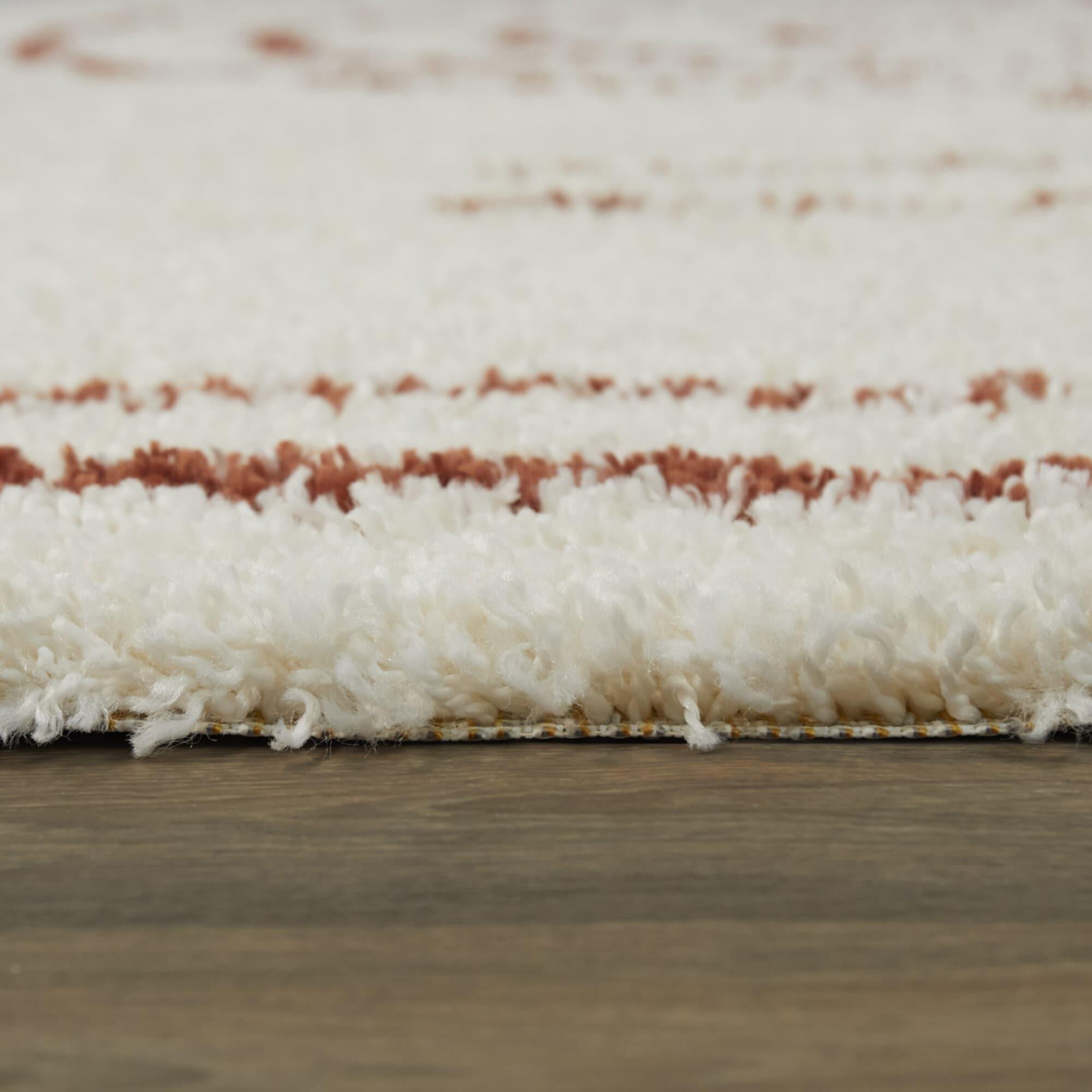 Balta Rugs 7'10"x10' Janus GeometricTeen Shag Rug Orange: High Pile, Stain-Resistant, Machine Made, Indoor Use