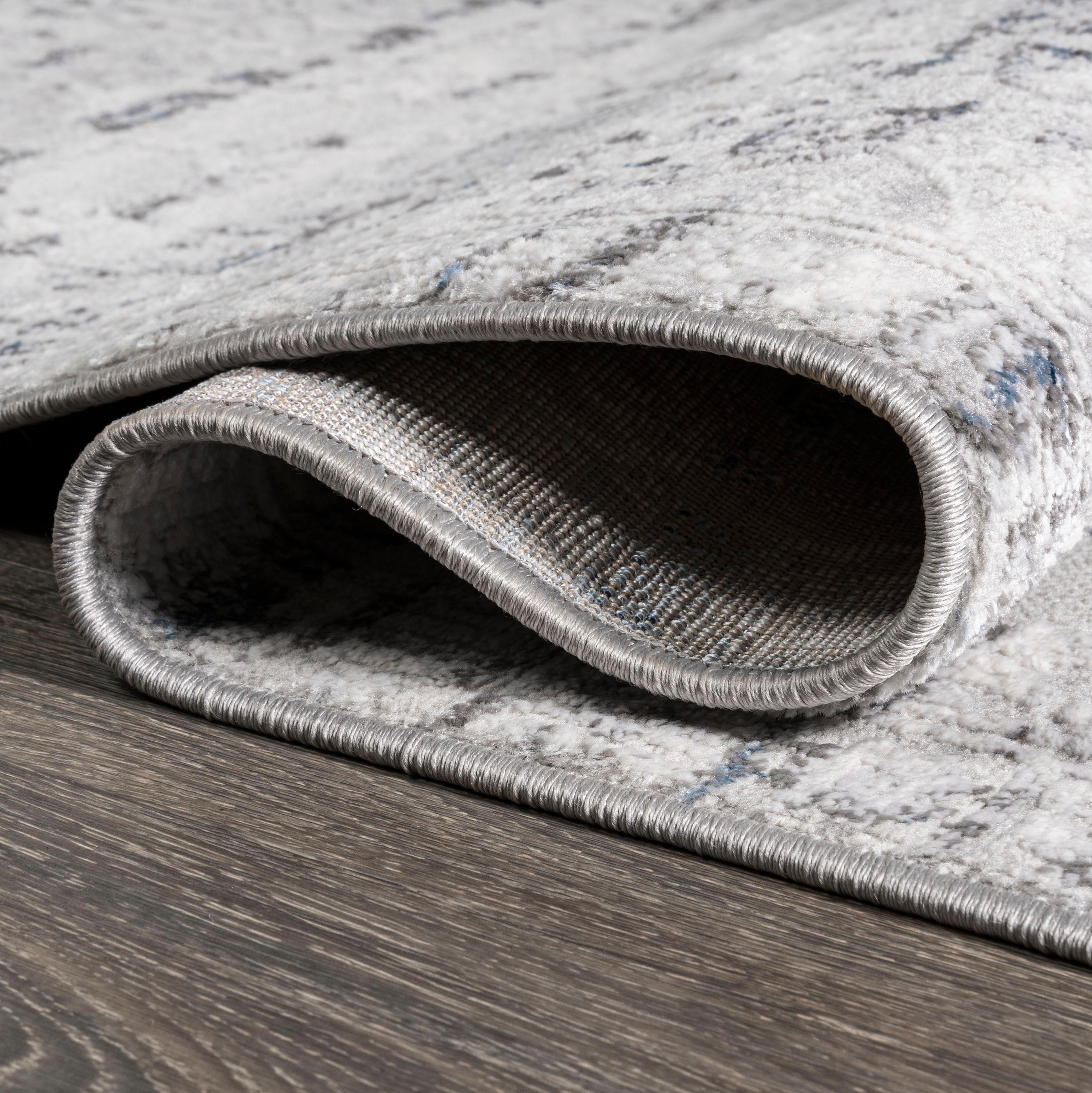 3'x5' Tidal Modern Strie' Area Rug, Gray/Blue - JONATHAN Y