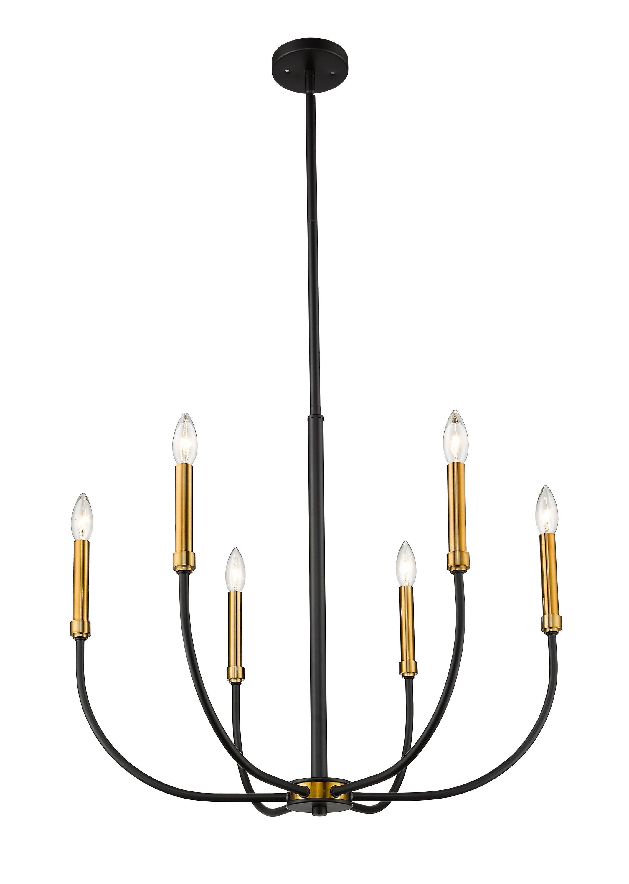 Z-Lite Haylie 6 - Light Chandelier in  Matte Black/Olde Brass
