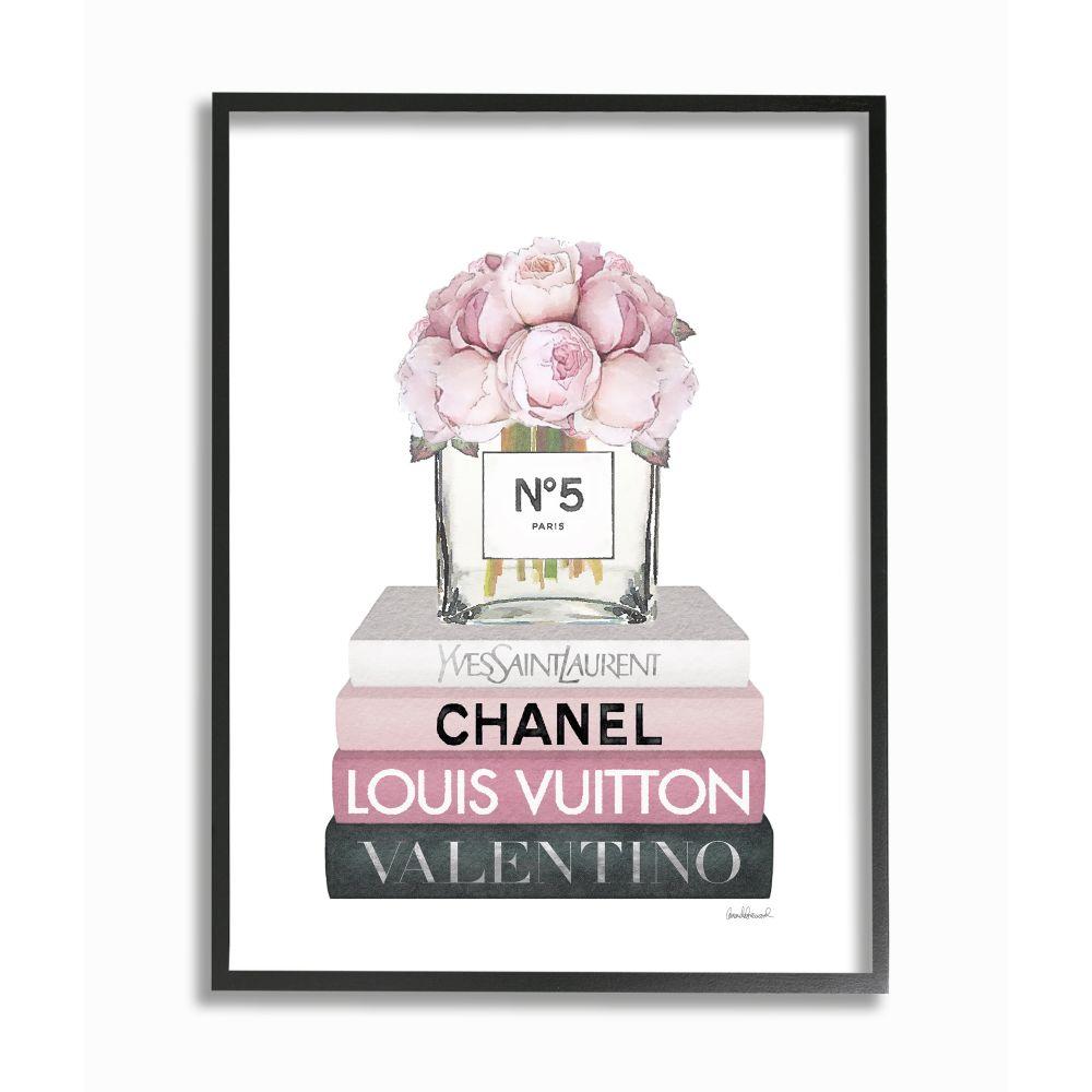 Stupell Industries " Glam Rose Bouquet Over Women's Designer Books " by Amanda Greenwood