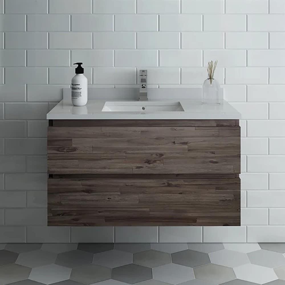 Fresca Formosa 35" Wall Mount Floating Single Sink Bathroom Vanity Base Only (Top and Sink Not Included)