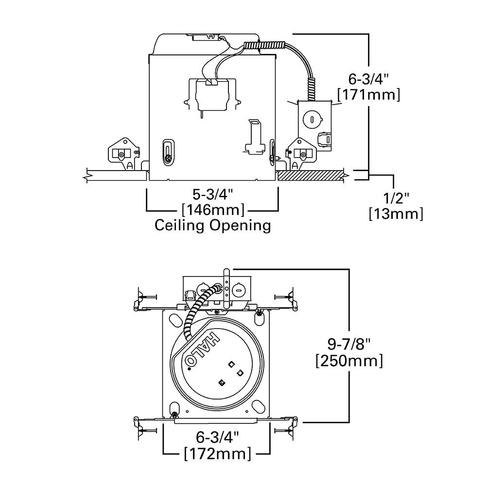 Halo E5icatnb Medium (E26) New Construction Housing For 5" Trims - Silver