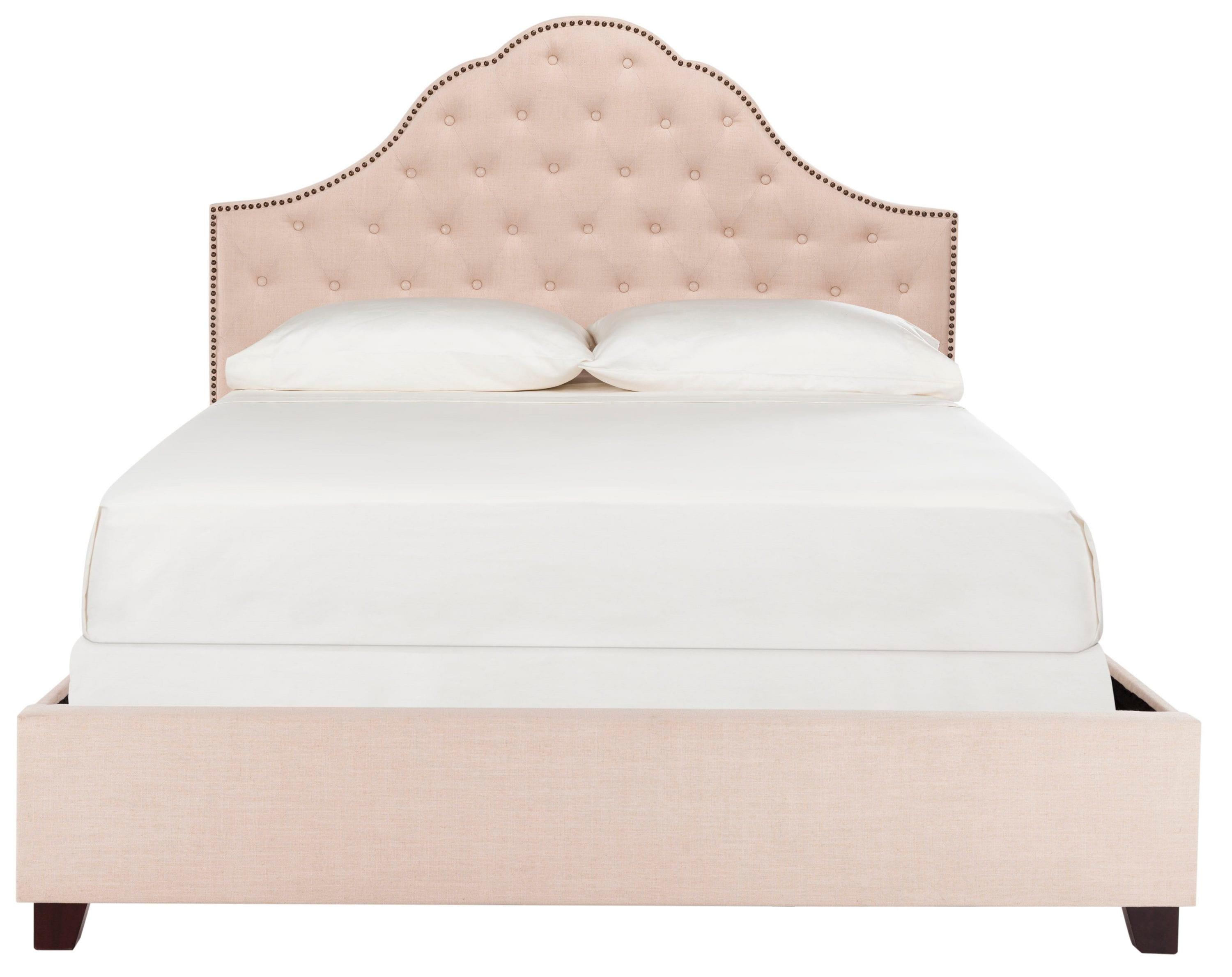 SAFAVIEH Beckham Modern Glam Tufted Headboard with Nail Heads, Queen, Beige