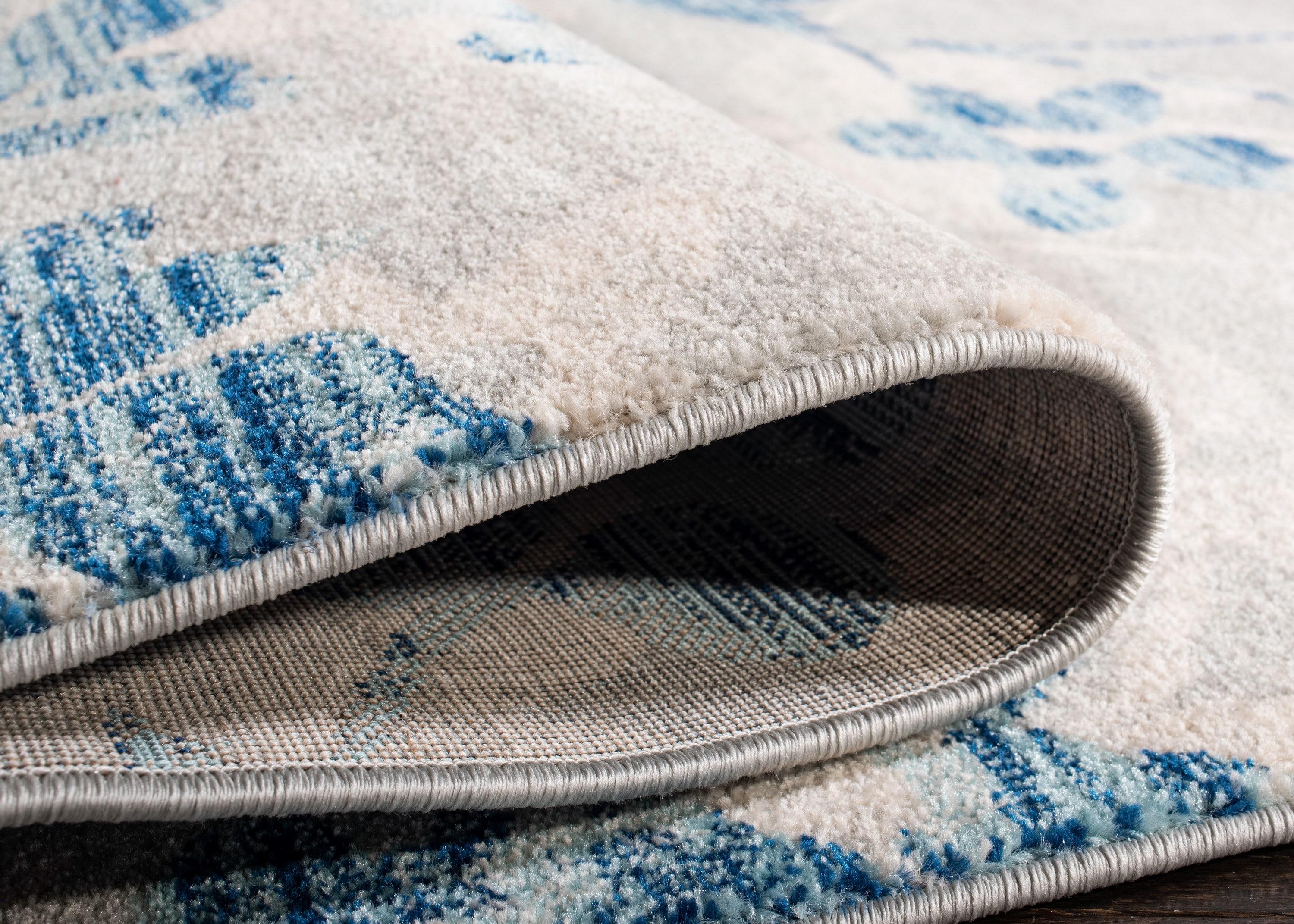 Evoke EVK236 Power Loomed Area Rug - Grey/Light Blue - 6'7"x9' - Safavieh.