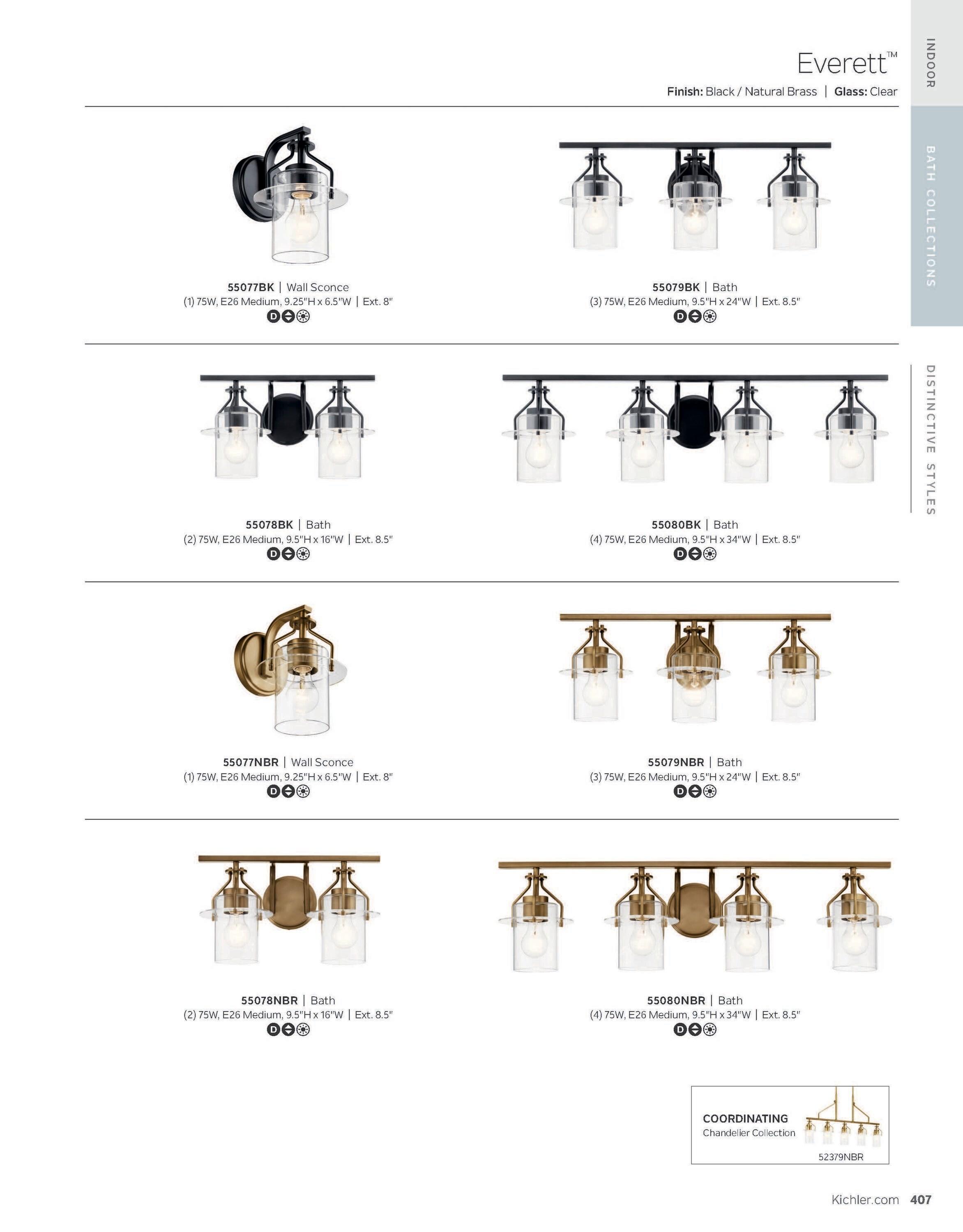 Kichler Lighting Everett 4 - Light Vanity in  Brushed Brass