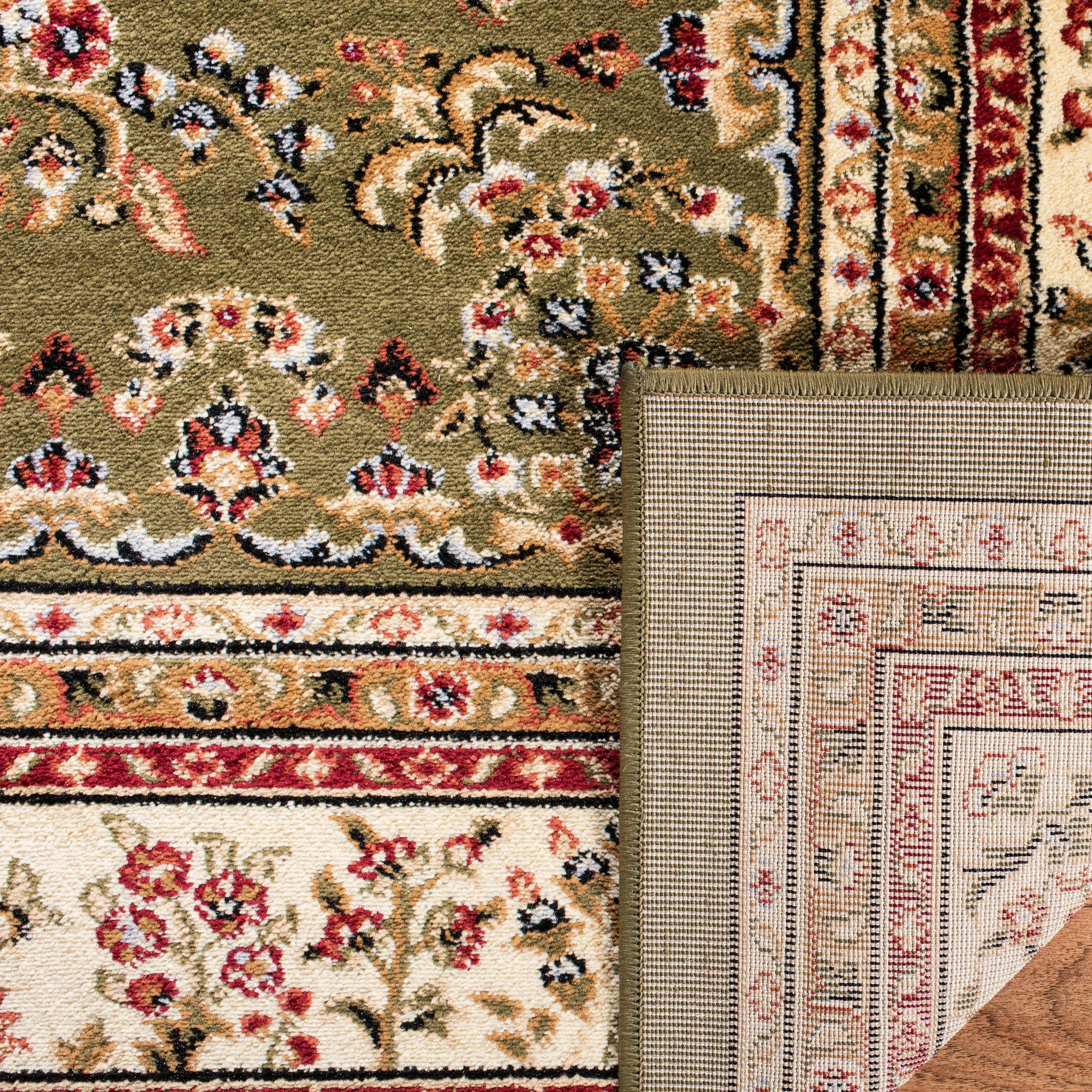 Lyndhurst Sarouk LNH331 Power Loomed Area Rug - Sage/Ivory - 6'x6' - Safavieh