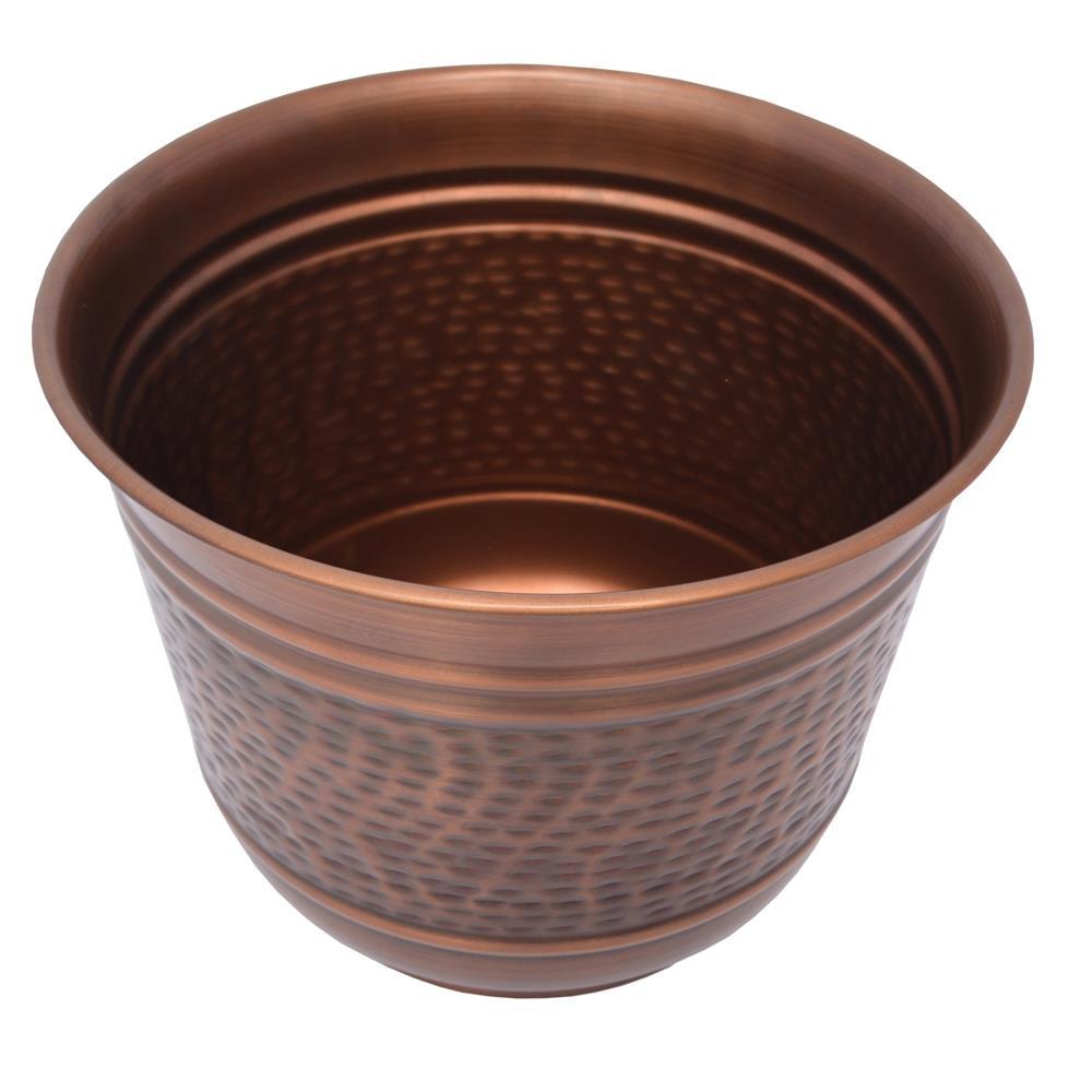 14in Antique Copper Round Planter