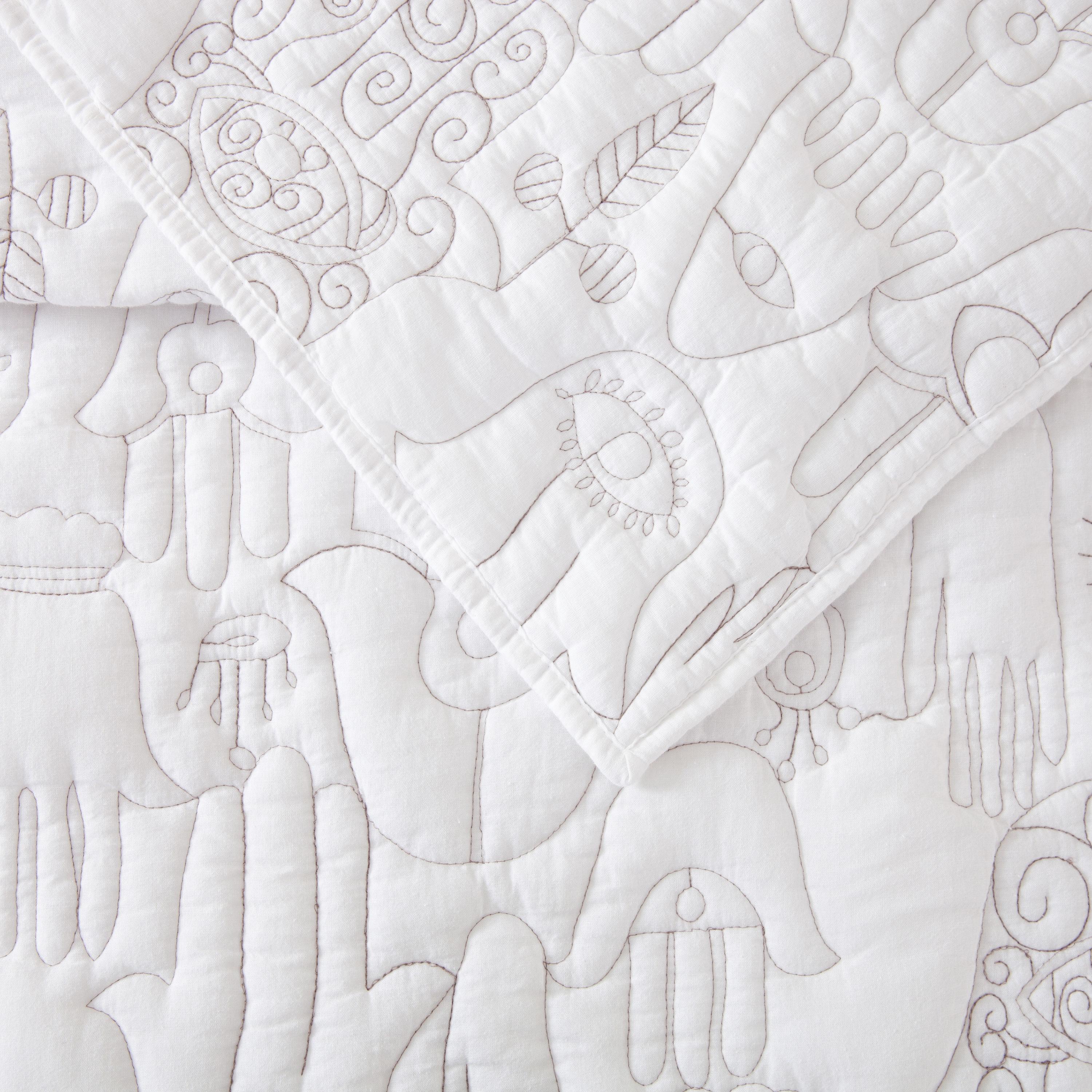 Jungalow Hamsa 3-Piece Embroidered Quilt Set
