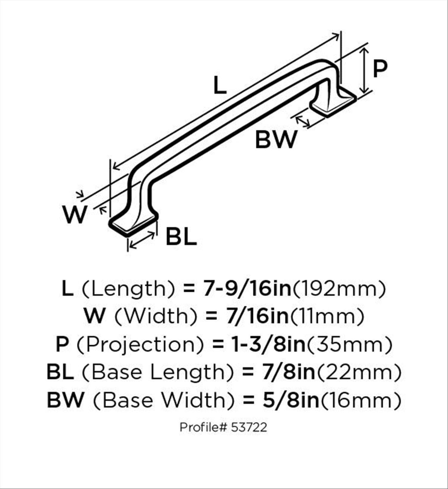 Amerock Westerly 6-5/16 inch (160mm) Center-to-Center Graphite Cabinet Pull