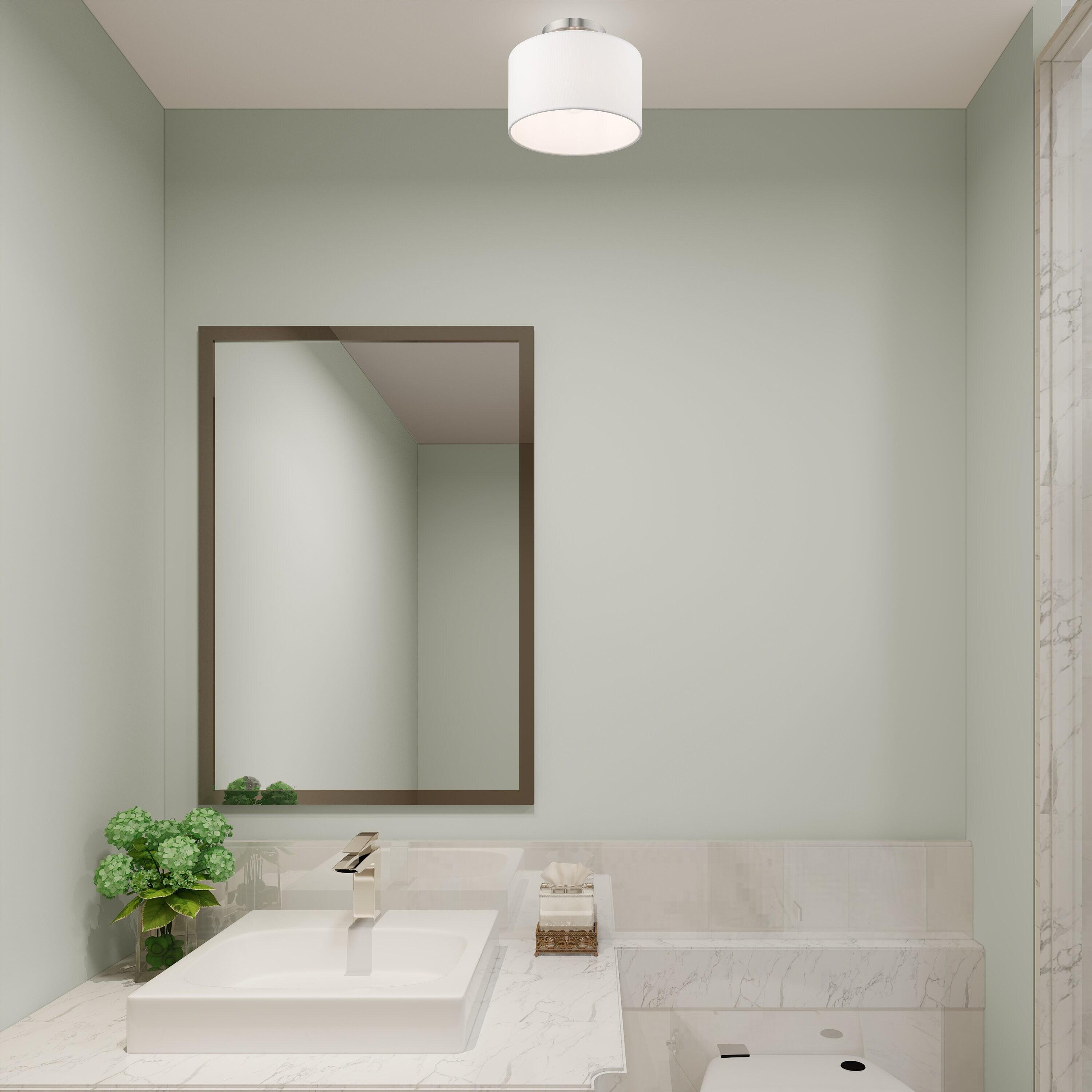 Livex Lighting Clark 1 - Light Semi-Flush Mount in  Brushed Nickel