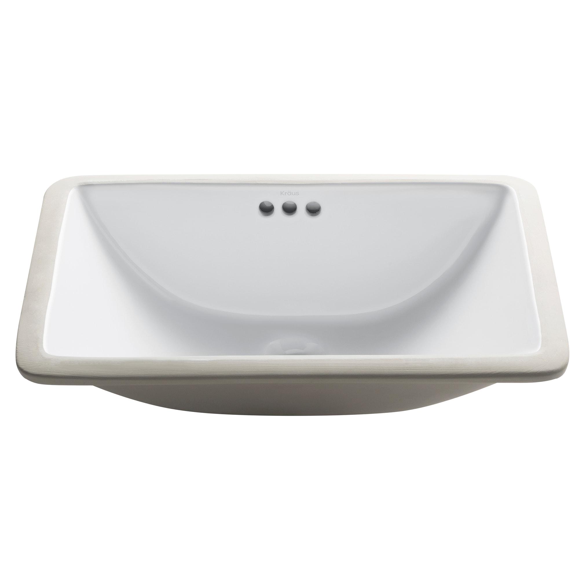 Kraus Elavo Ceramic Rectangular Undermount Bathroom Sink with Overflow KCU-241