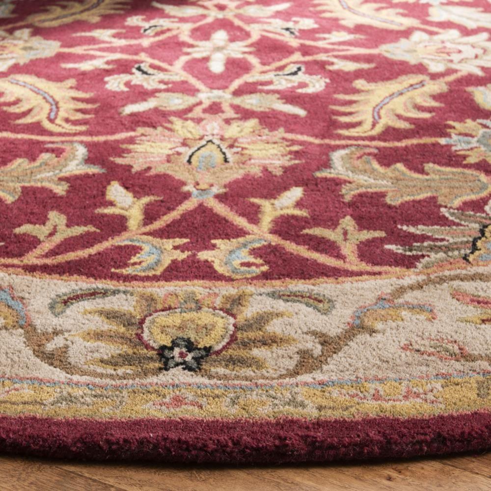 Heritage HG628 Hand Tufted Area Rug - Red/Ivory - 6' Round - Safavieh.