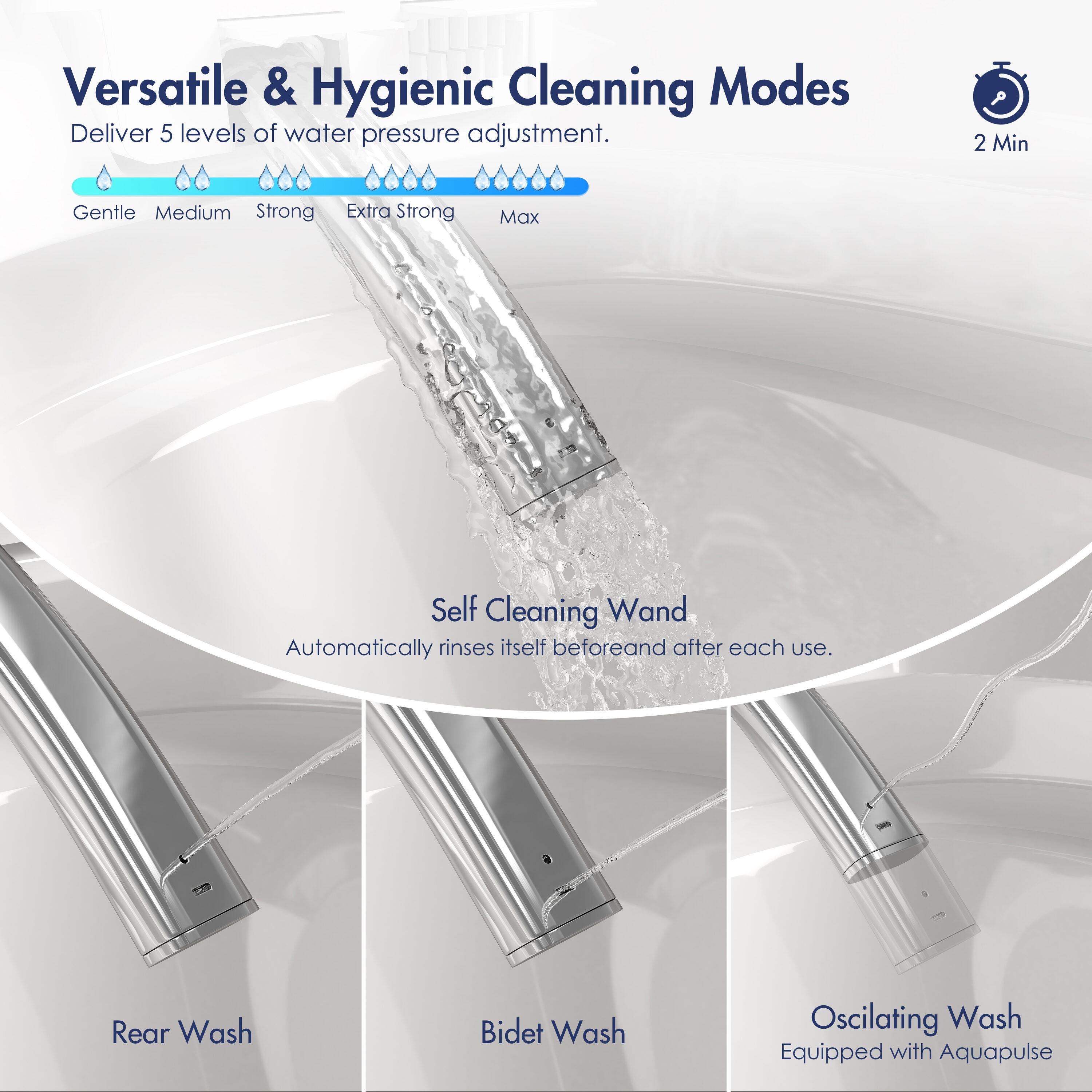 Eridanus White Vitreous China Smart Bidet Toilet with Heated Seat and Remote Control