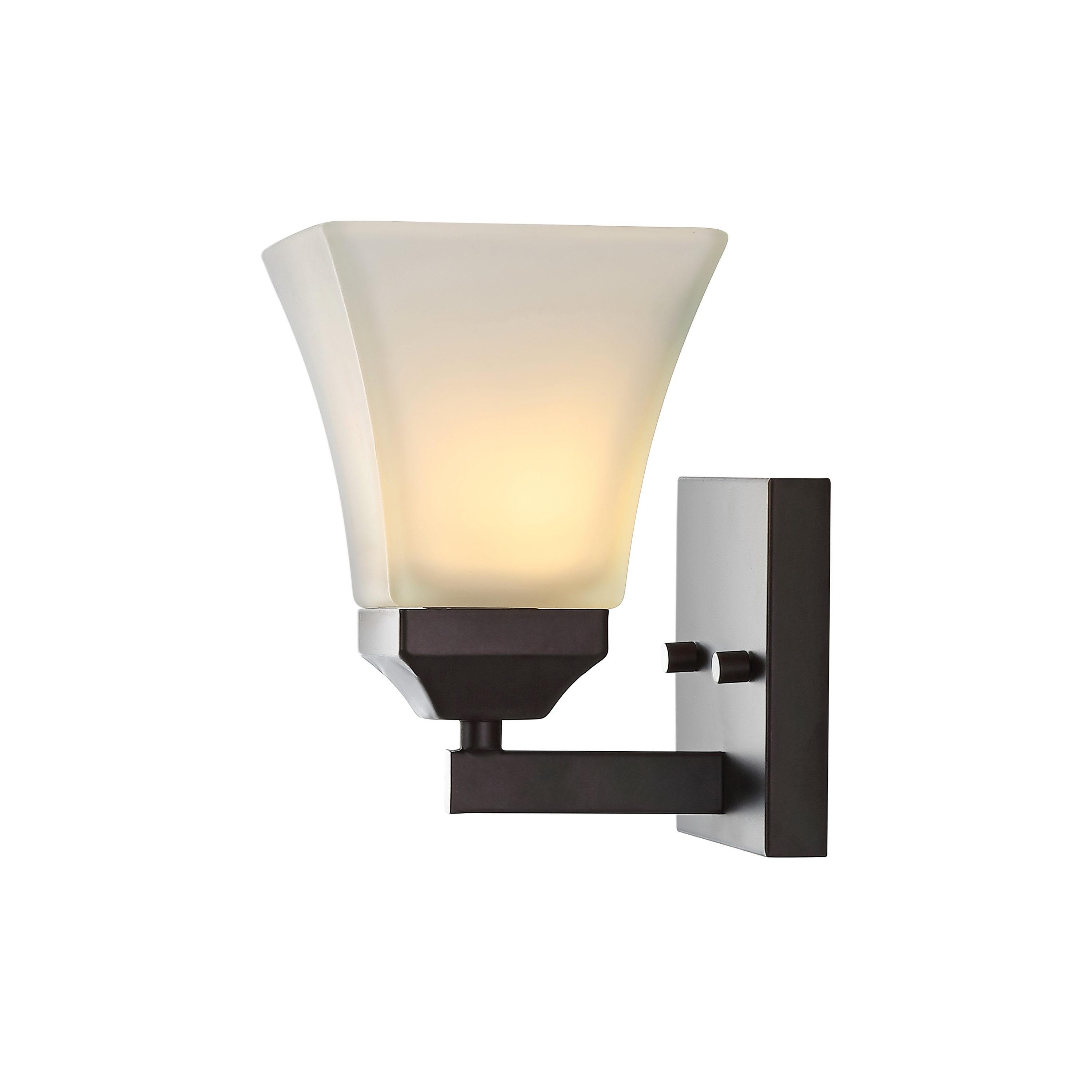 JONATHAN Y Staunton 5" 1-Light Iron/Glass Modern Cottage LED Vanity Light, Oil Rubbed Bronze