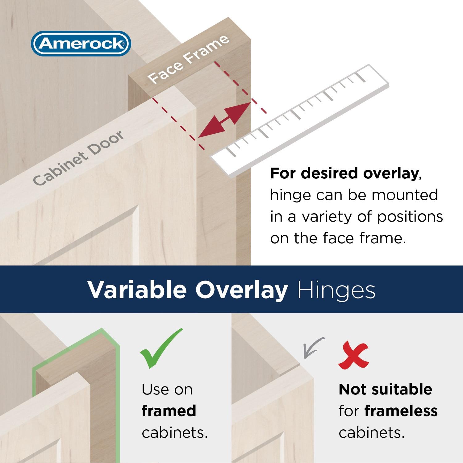 Amerock 30° Reverse Bevel Overlay Hinge (Set of 2)
