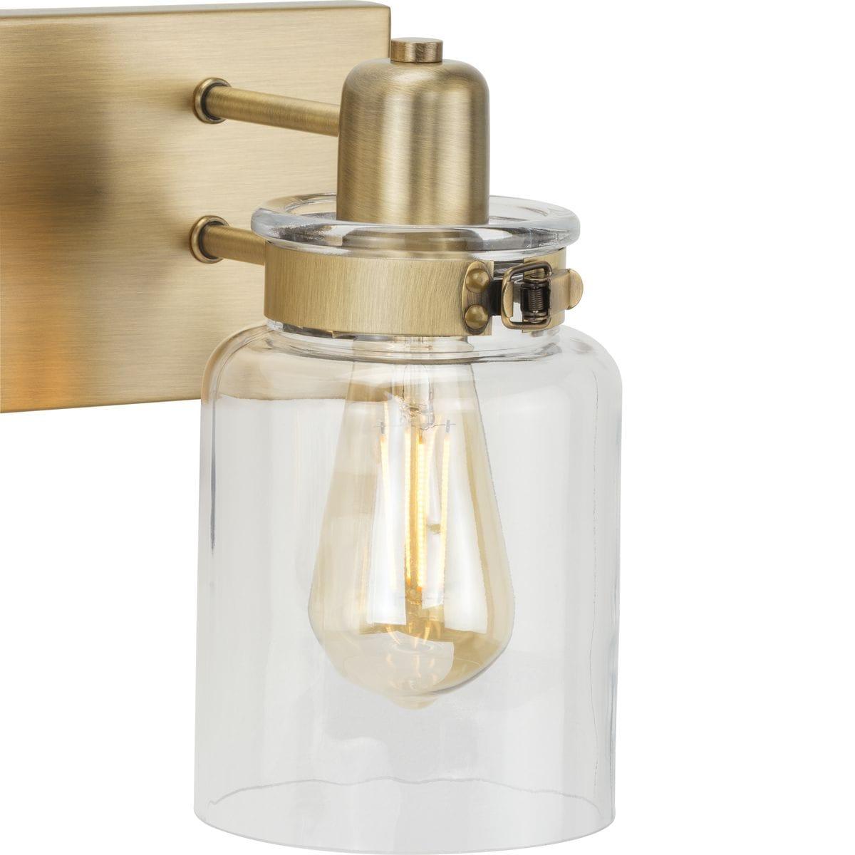 Progress Lighting Calhoun 3-Light Vintage Brass Bath Vanity