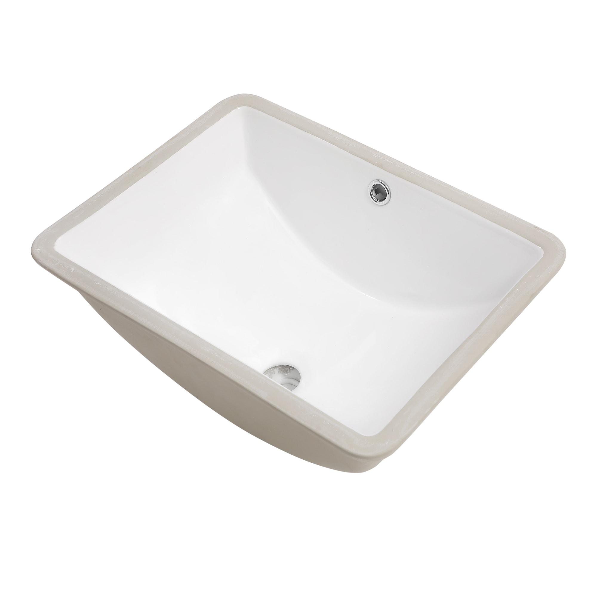 Myhomekeepers 18.5"x14" Ceramic Rectangular Undermount Bathroom Sink