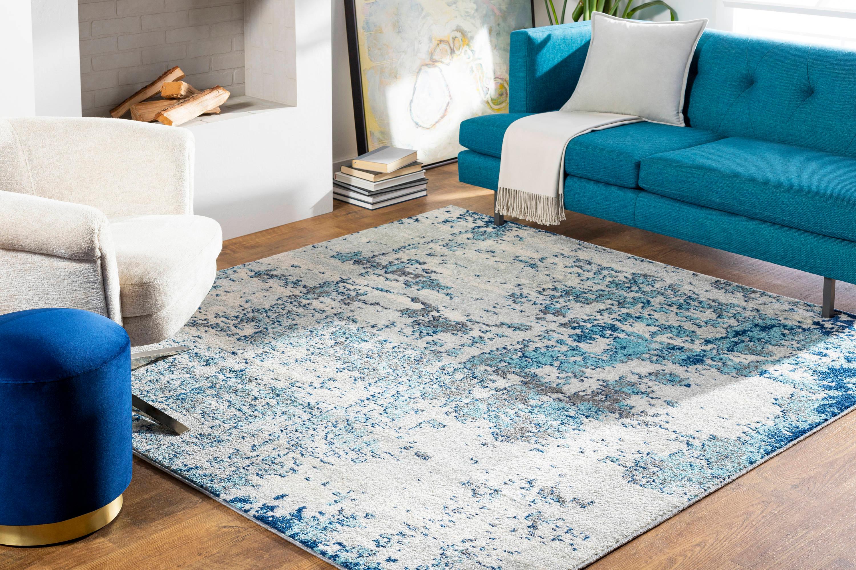 Livabliss 6'7"x6'7" Square High Plains Modern Rug Blue