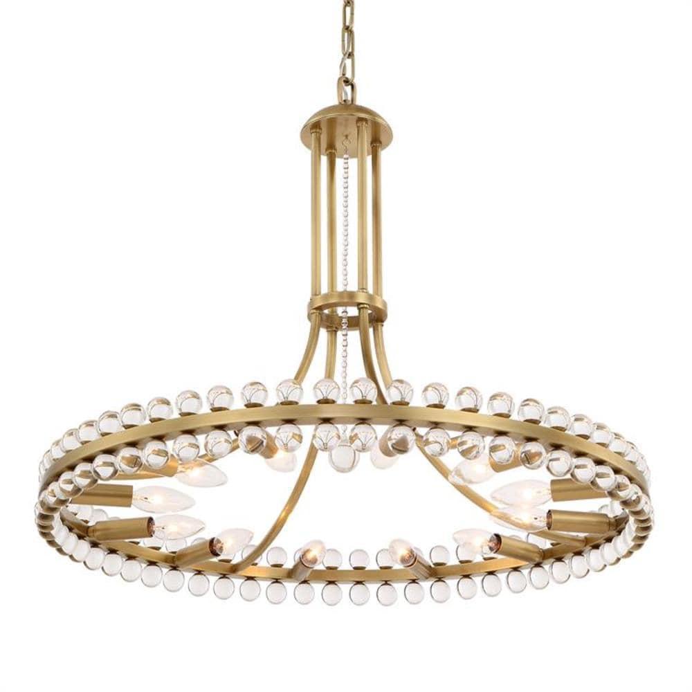 Twelve Light Chandelier-Aged Brass Finish    -Traditional Installation Crystorama Lighting Clo-8899-Ag
