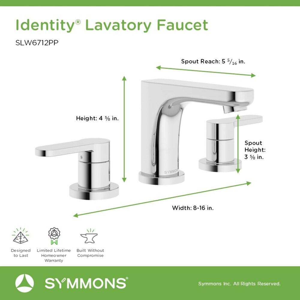 Identity Widespread Two Handle Bathroom Faucet with Push Pop Drain