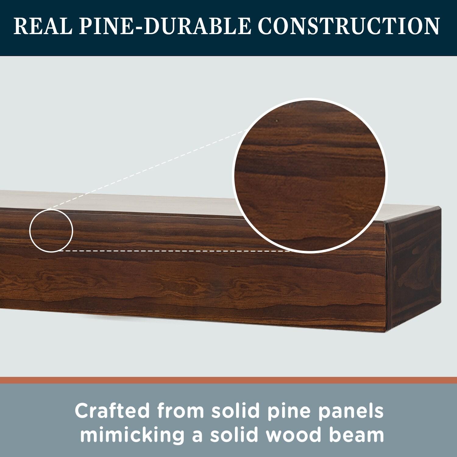 Mantels Direct Dakota 72" Pine Wood Fireplace Mantel Shelf - Cinnamon