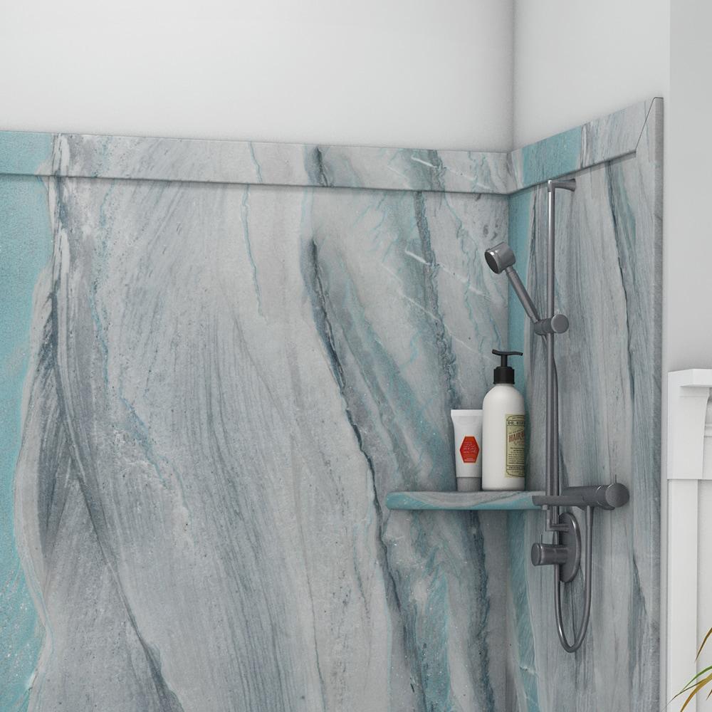 FlexStone Adaptable 60"W x 60"D x 80"H Alcove Shower Surround