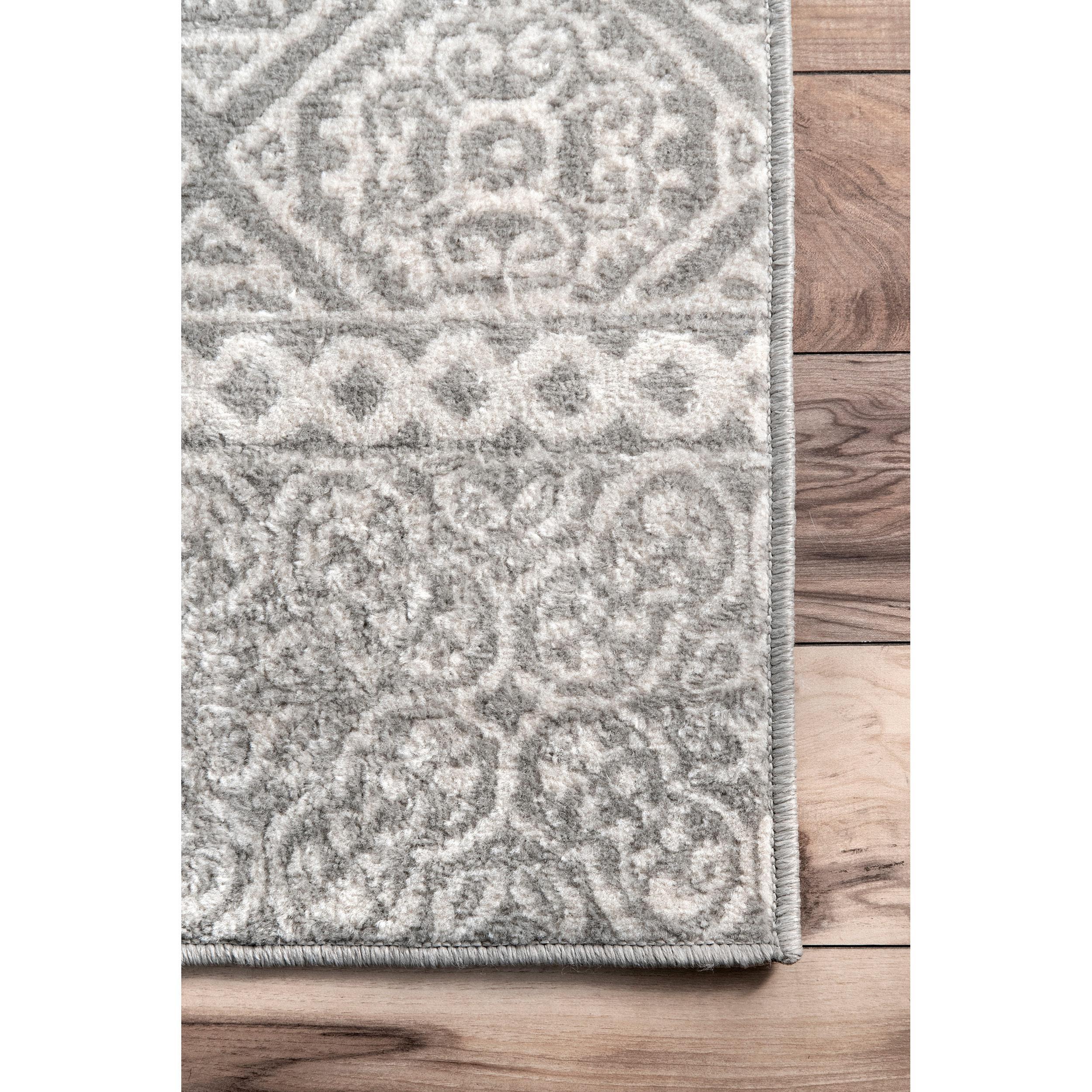 Nuloom Jeanette Geometric 8x10 Indoor Area Rug for Living Room Bedroom Dining Room Kitchen, Grey/Ivory