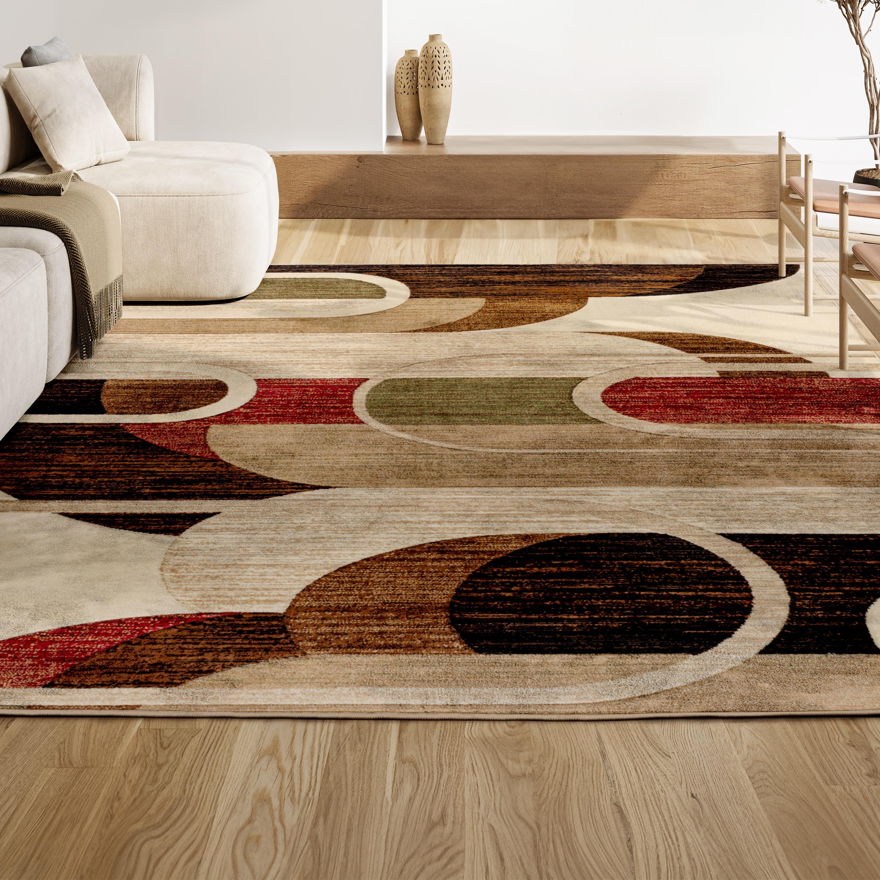 3'x5' Tamara Retro Abstract Arches, Cream/Brown/Red - JONATHAN Y
