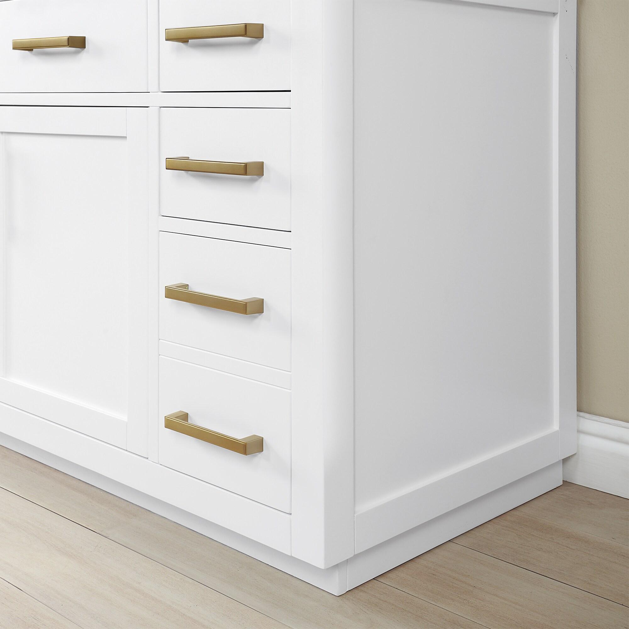 Gavino 42" Wood Vanity in White with Composite Stone Top no Mirror