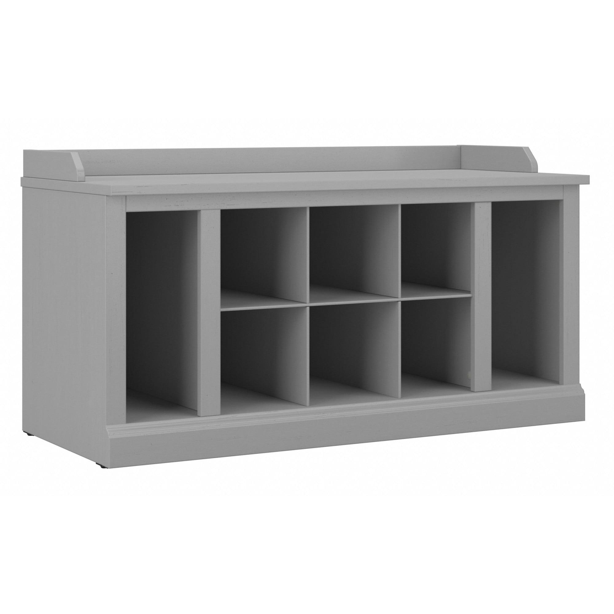 Woodland 40W Shoe Storage Bench with Shelves in Cape Cod Gray - Engineered Wood