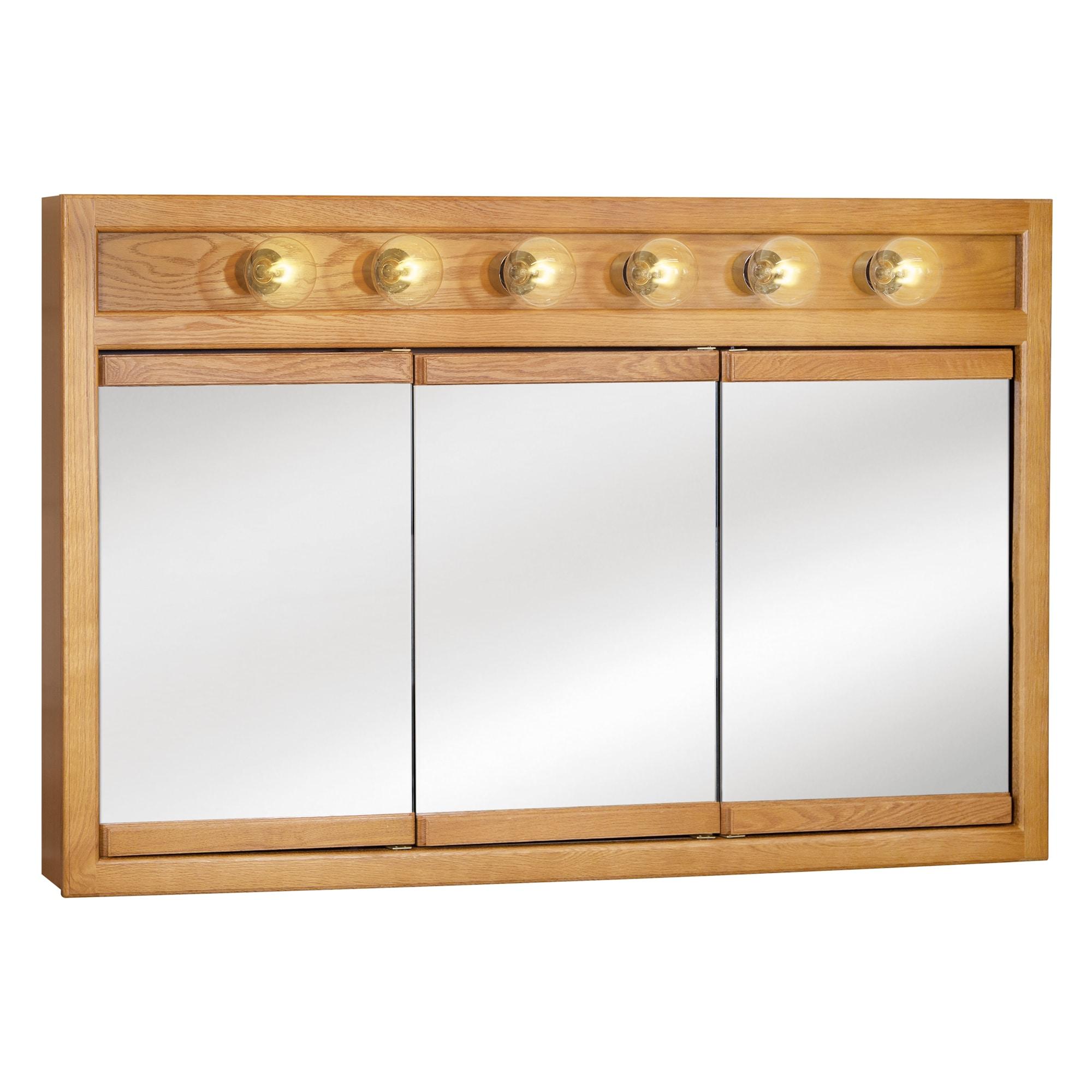 Richland 48-Inch Lighted Wood Medicine Cabinet in Nutmeg Oak