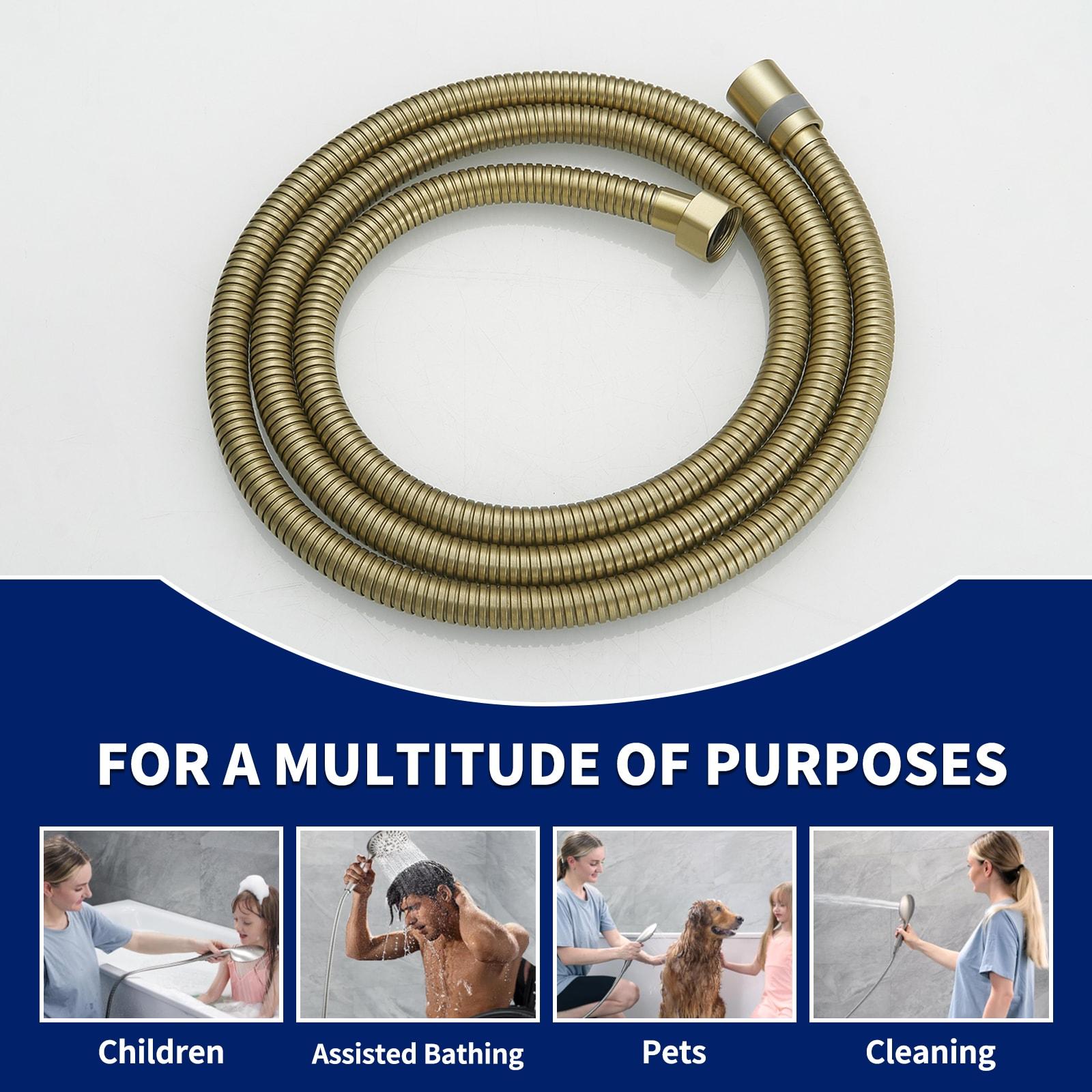 VIBRANTBATH 71 In. Modern Flexible Handheld Shower Hose Replacement For Bathing Toilet Cleaning Pet With Brass Fitting In Chrome 180-BG