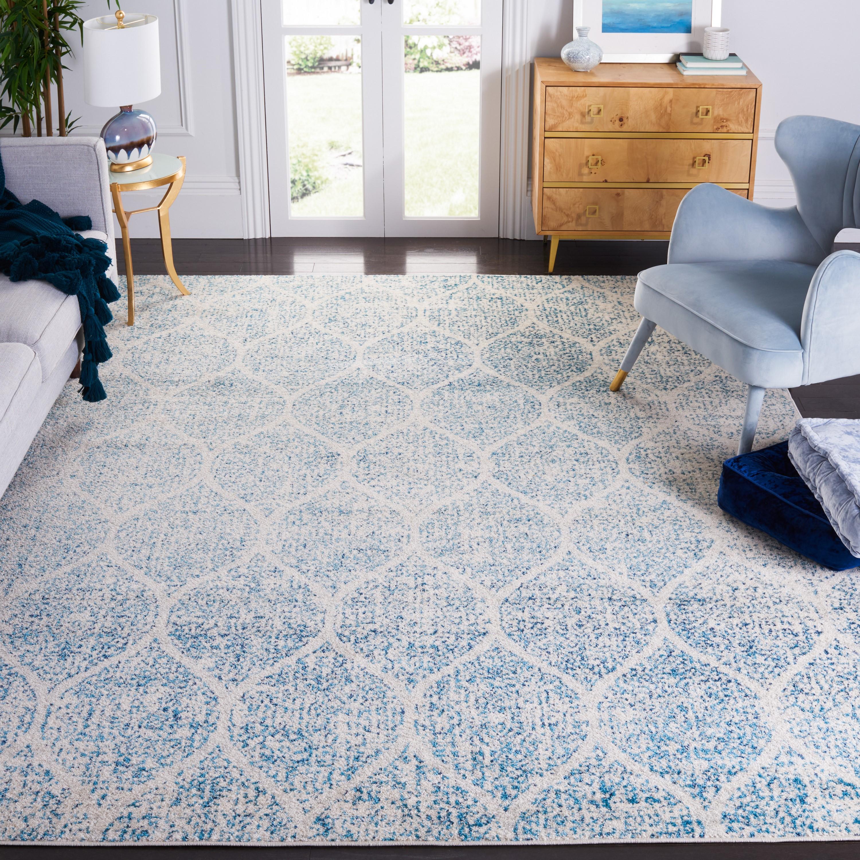 Madison MAD604 Power Loomed Indoor Area Rug - Cream/Turquoise - 8'x10' - Safavieh