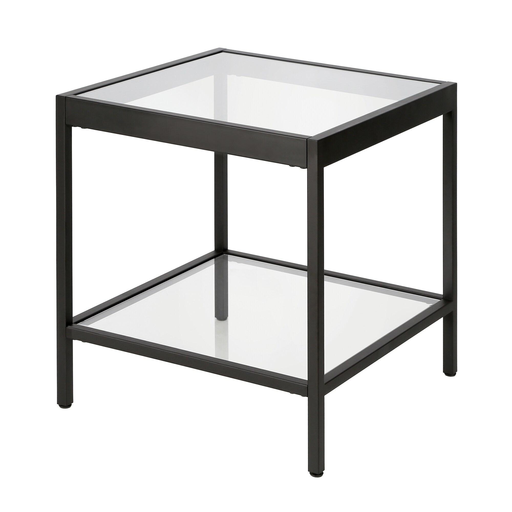 Evelyn&Zoe Alexis 20" Wide Square Side Table, Blackened Bronze