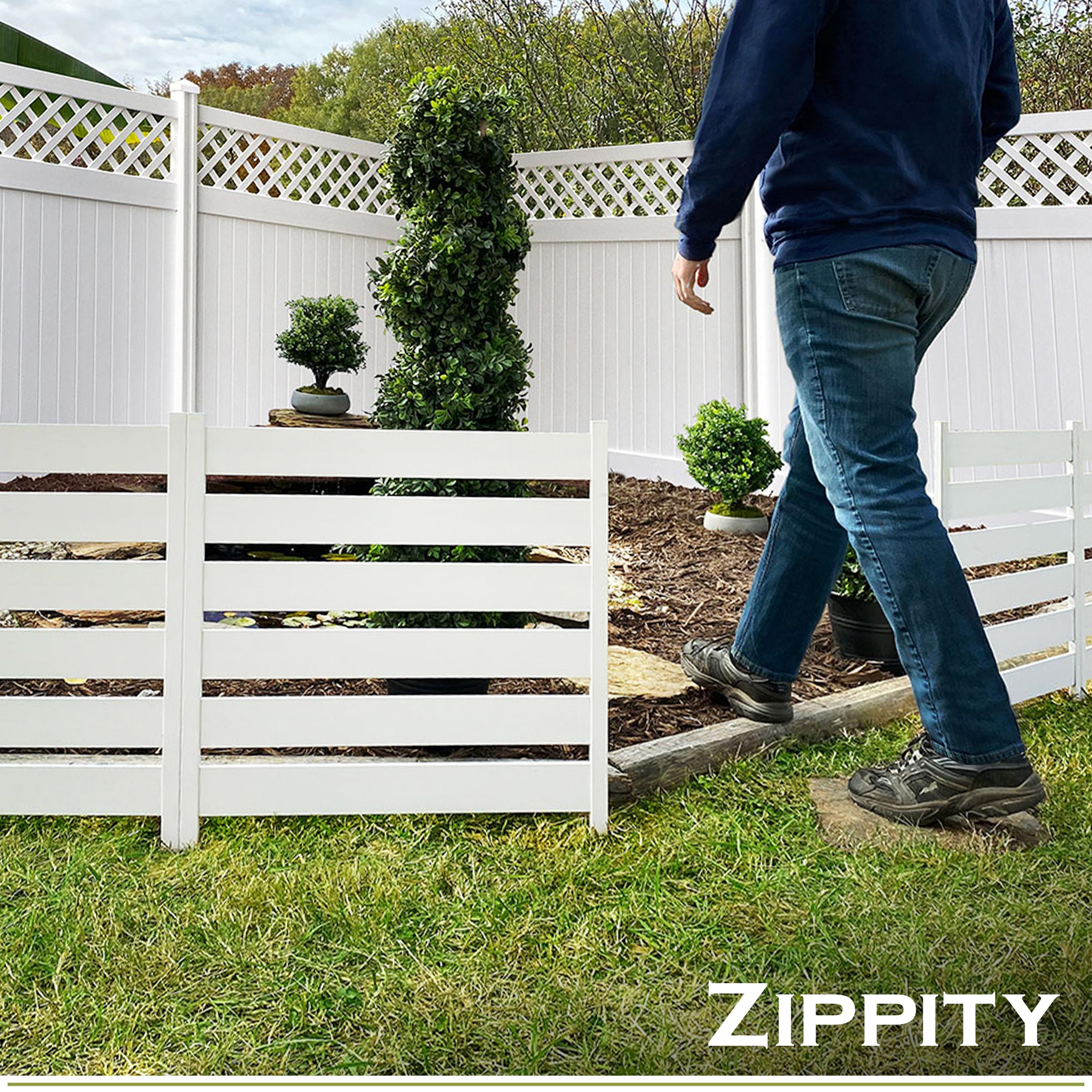 Zippity Outdoor Products 26in H x 24in W (3 Panels) No Dig Zippity Maui Fence Kit, Charcoal Color WoodTek Vinyl Fence Panel, Temporary Outdoor Border for Garden, Easy Install DIY Fence for Backyard, Patio, & Deck, ZP19066