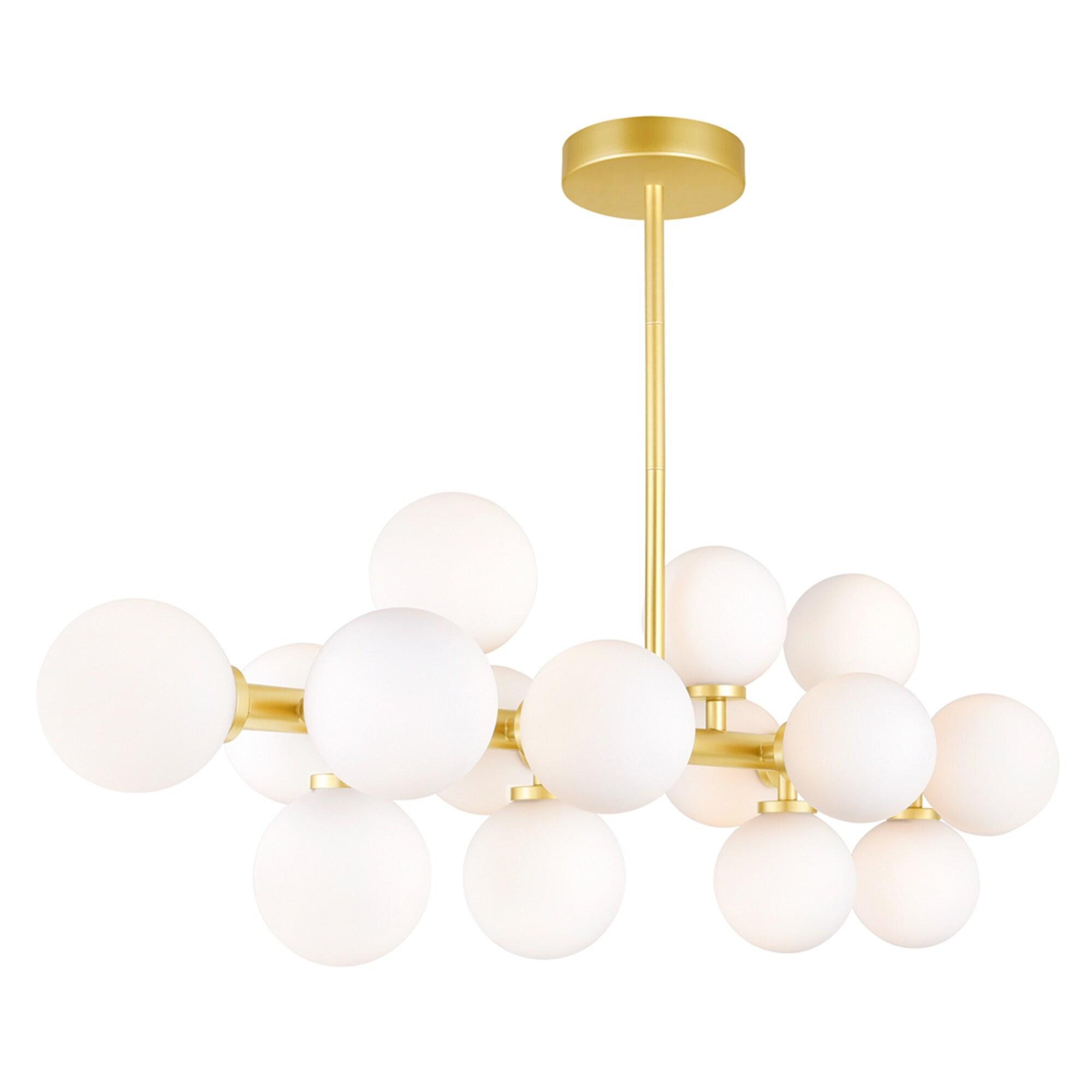 CWI Lighting Arya 16 Light Contemporary Metal Chandelier in Satin Gold