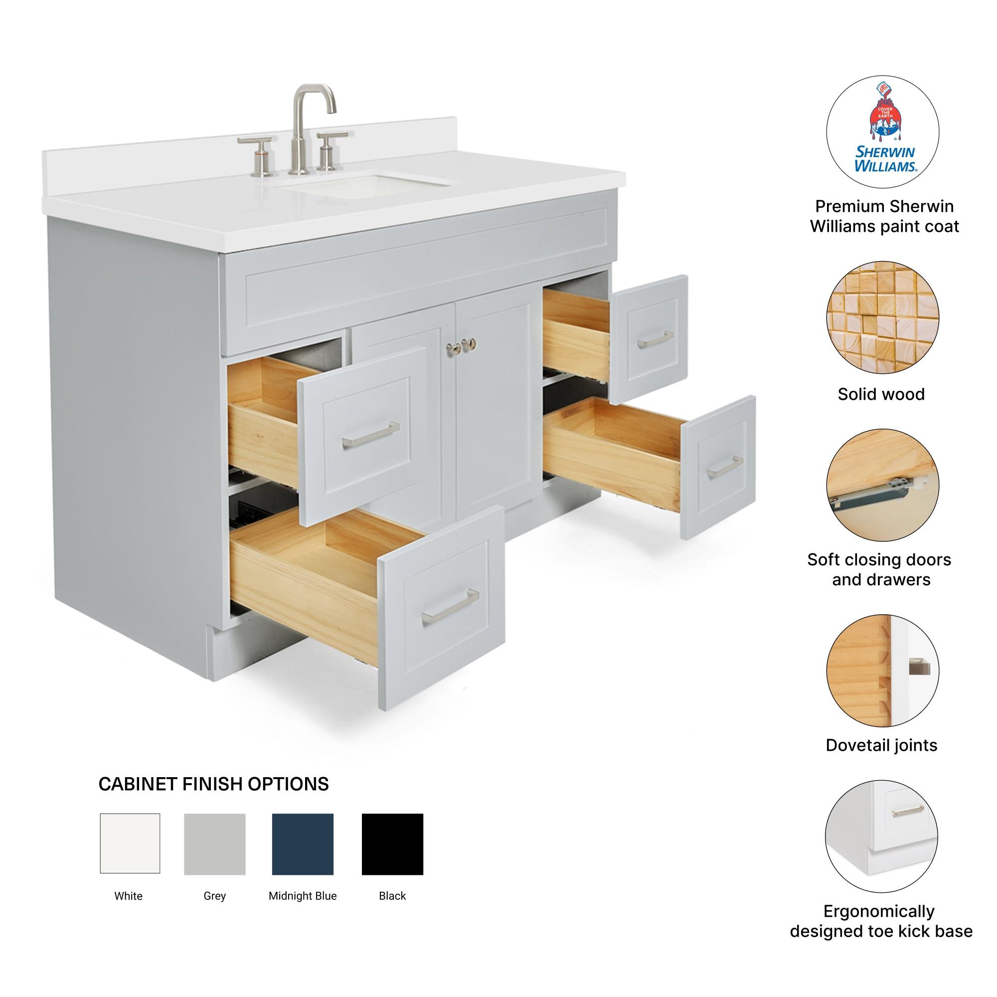 Ariel F055s-Wq-Vo Hamlet 55" Freestanding Single Basin Vanity Set - Grey