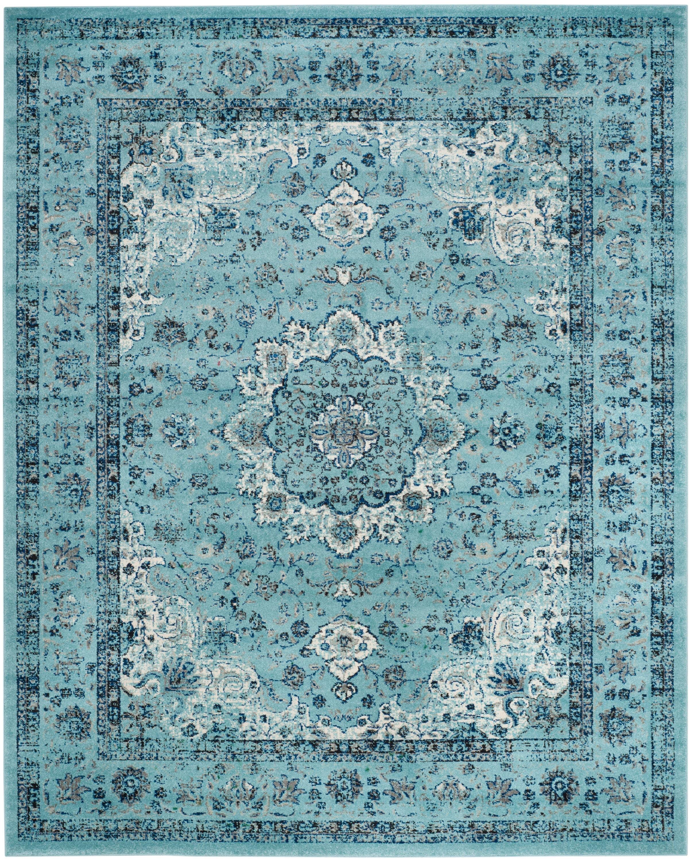 Evoke EVK220 Power Loomed Area Rug - Light Blue/Light Blue - 8'x10' - Safavieh.