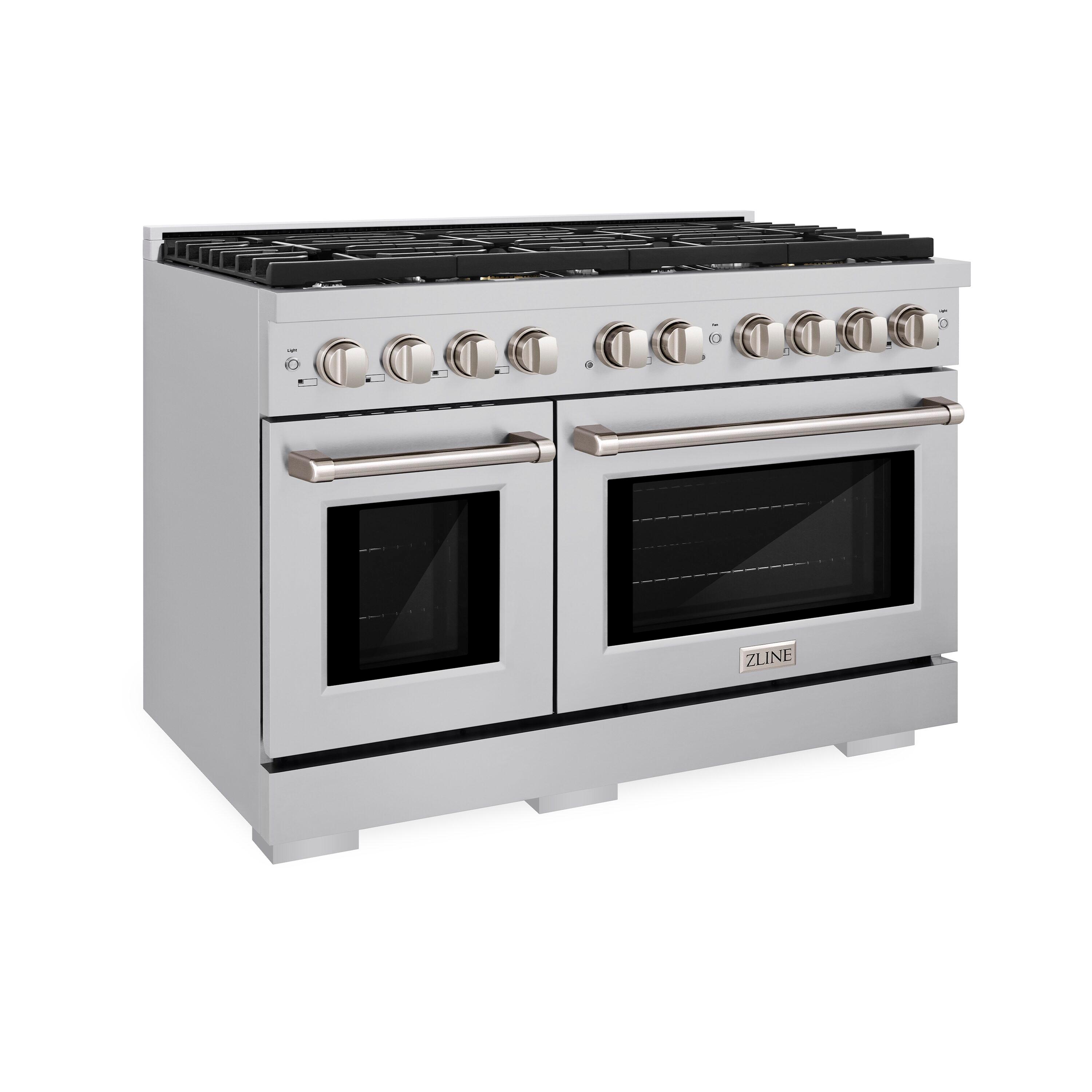 ZLINE 48" Paramount Double Oven Gas Range w/ 8 Burner Cooktop in Stainless Steel