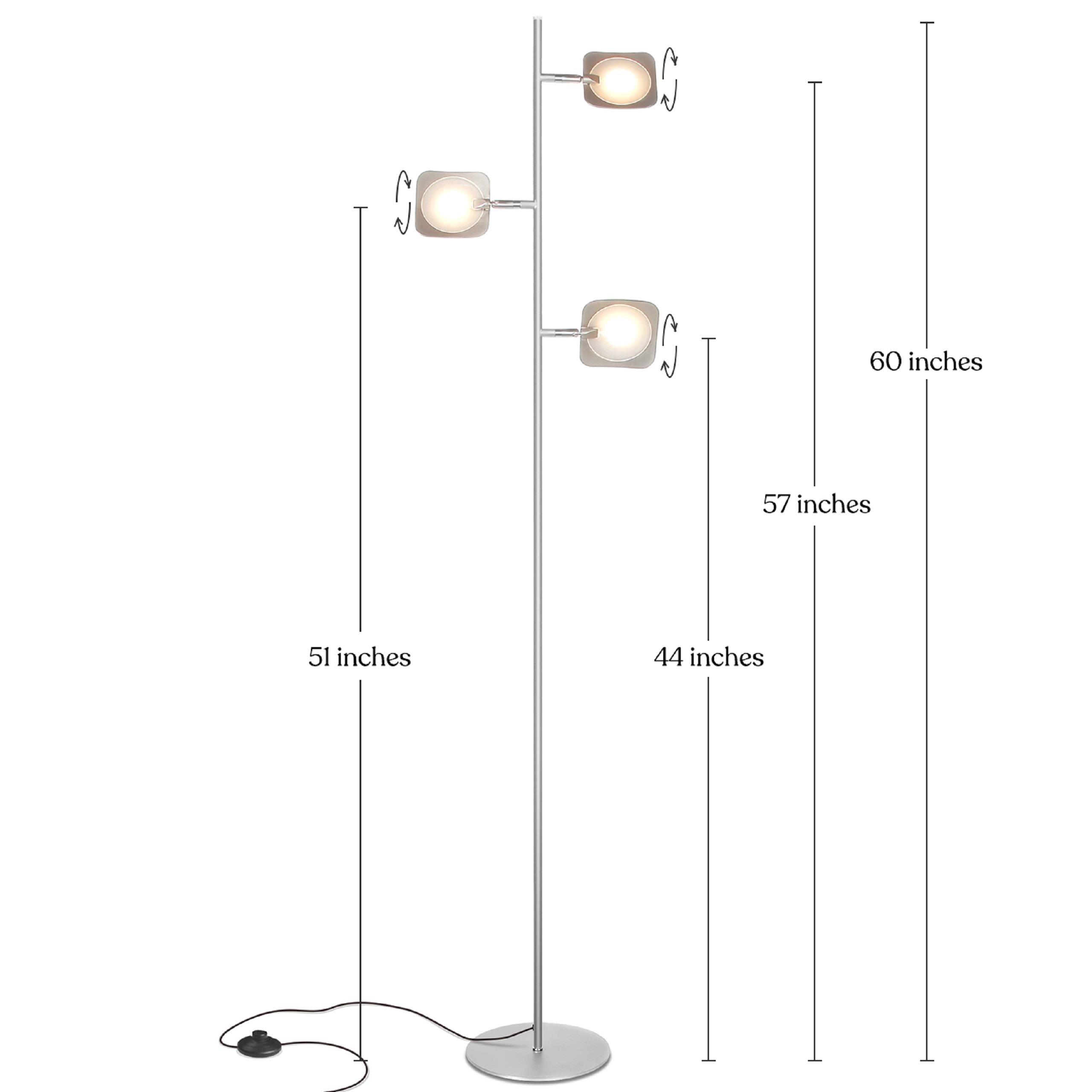 Brightech Tree Industrial LED 3-Way Dimming Floor Lamp with 3 Adjustable Spot Lights