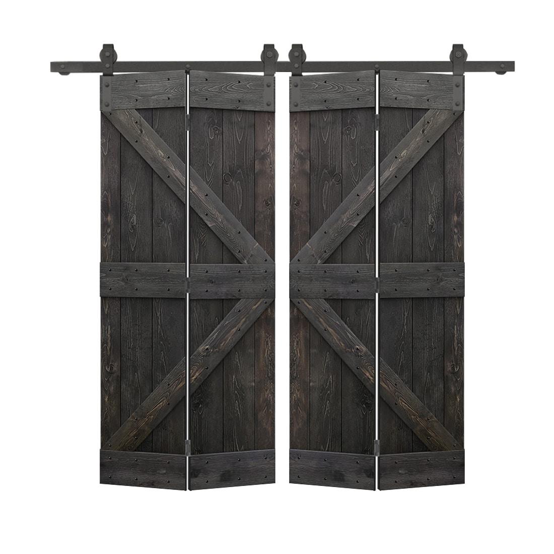 Calhome 84'' Solid Wood Barn Doors Painted without Installation Hardware Kit Barn Door