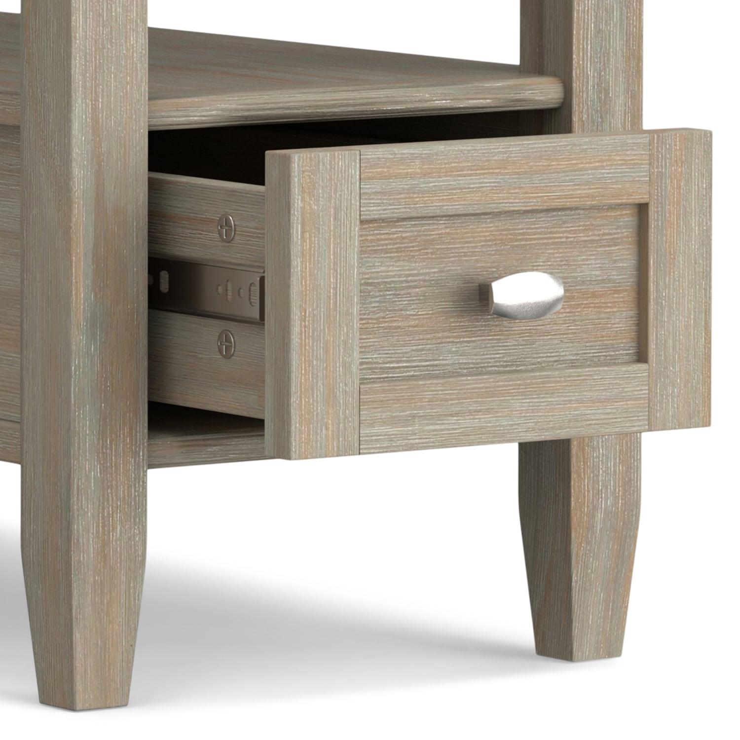 Warm Solid Wood End Table with Storage