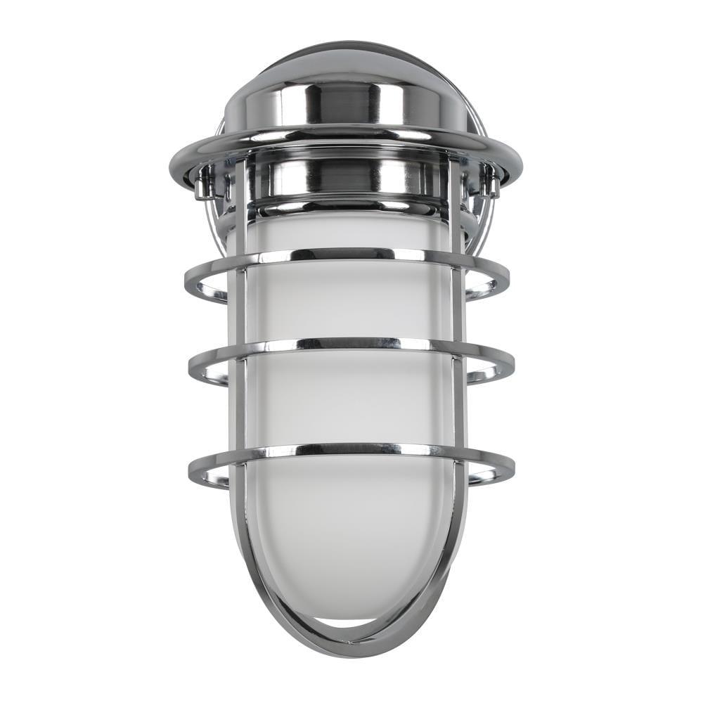 Polished Chrome Industrial Jelly Jar Wall Sconce