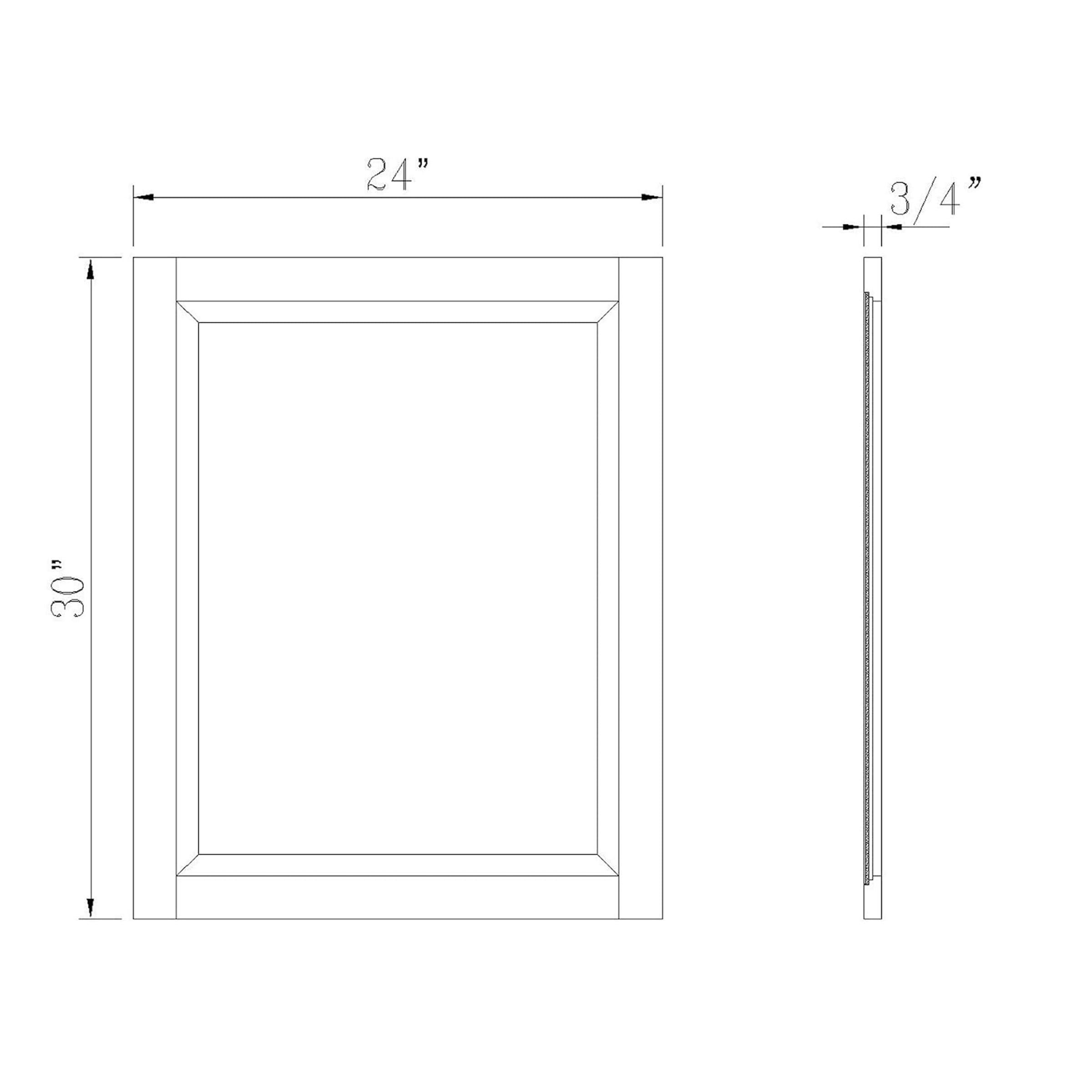 Alaterre Furniture 24" Beveled Bath Vanity Mirror, Gray