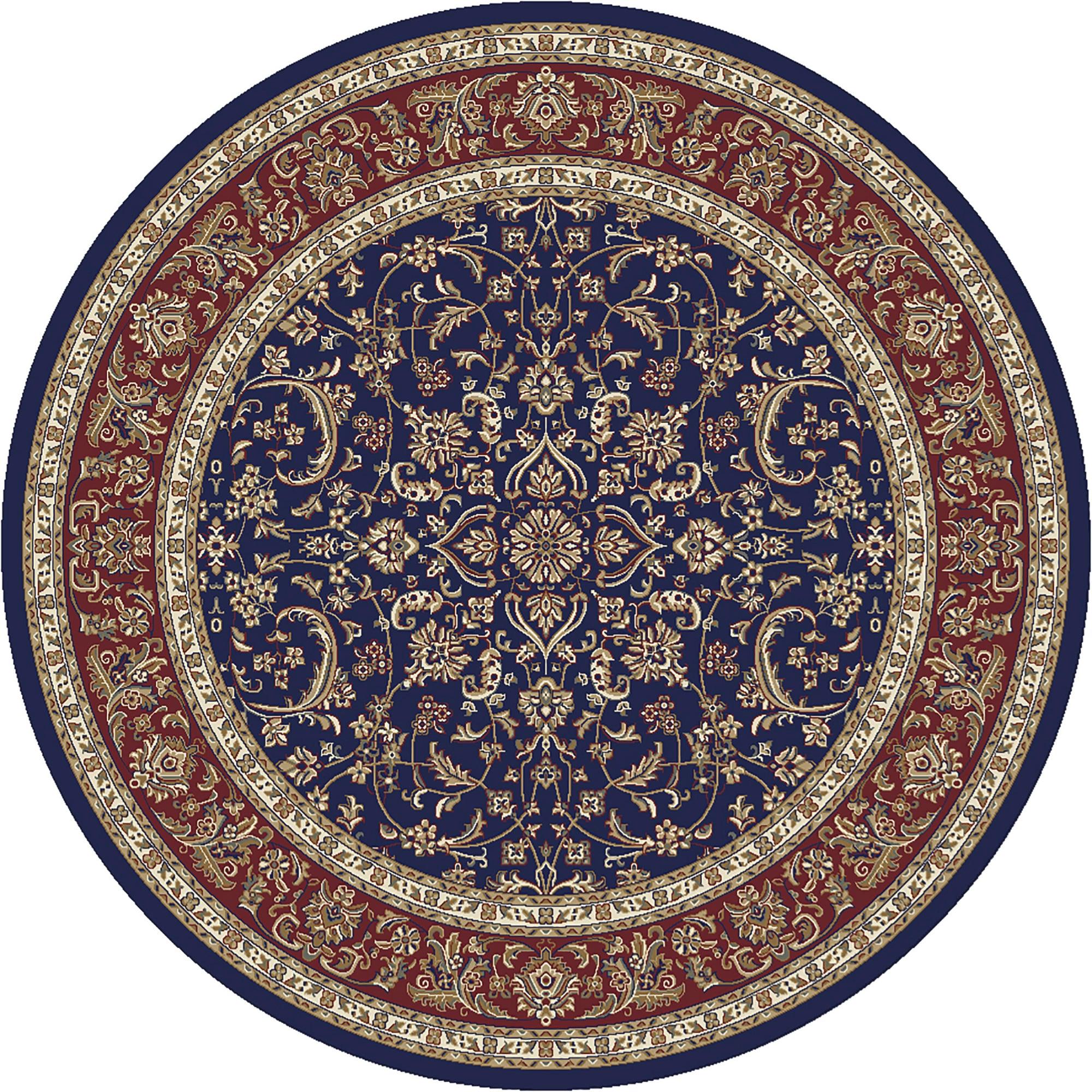 Radici Usa Noble Area Rug 1318 Traditional Navy Bordered Medallion 5' 3" x 5' 3" Round