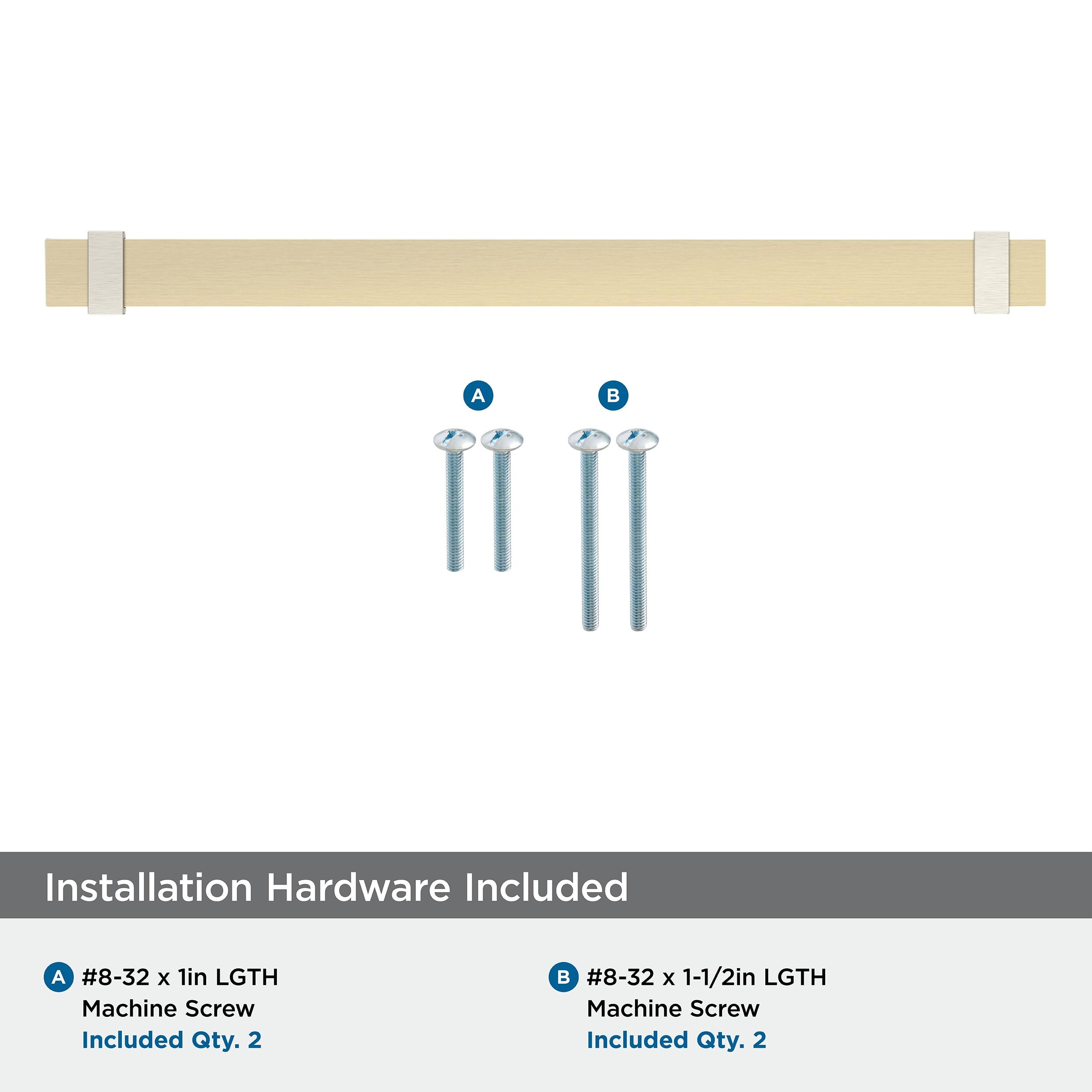 Amerock Overton 8-13/16 inch (224mm) Center-to-Center Golden Champagne/Satin Nickel Cabinet Pull